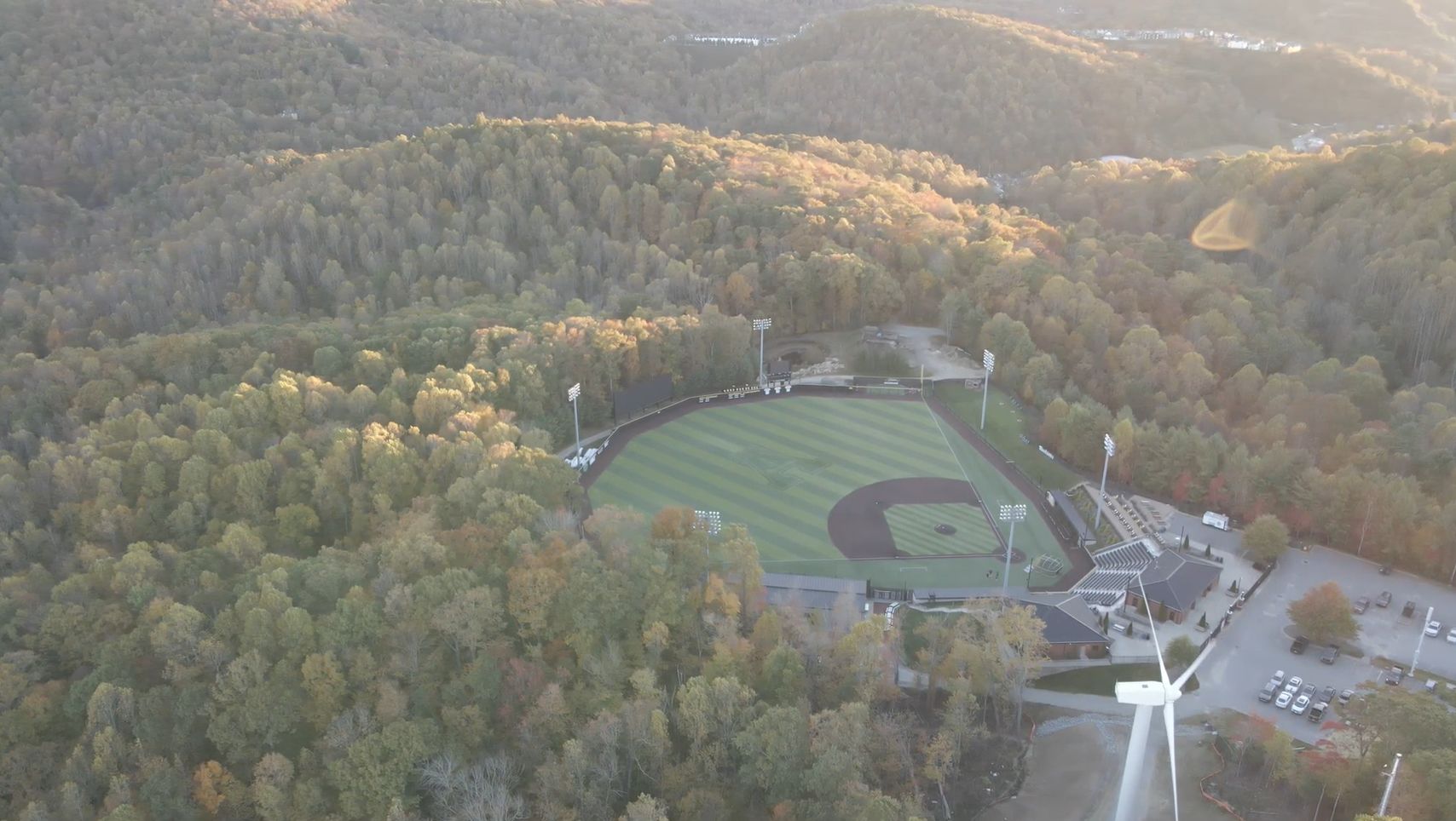 Drone footage of Beaver Field at Appalachian State