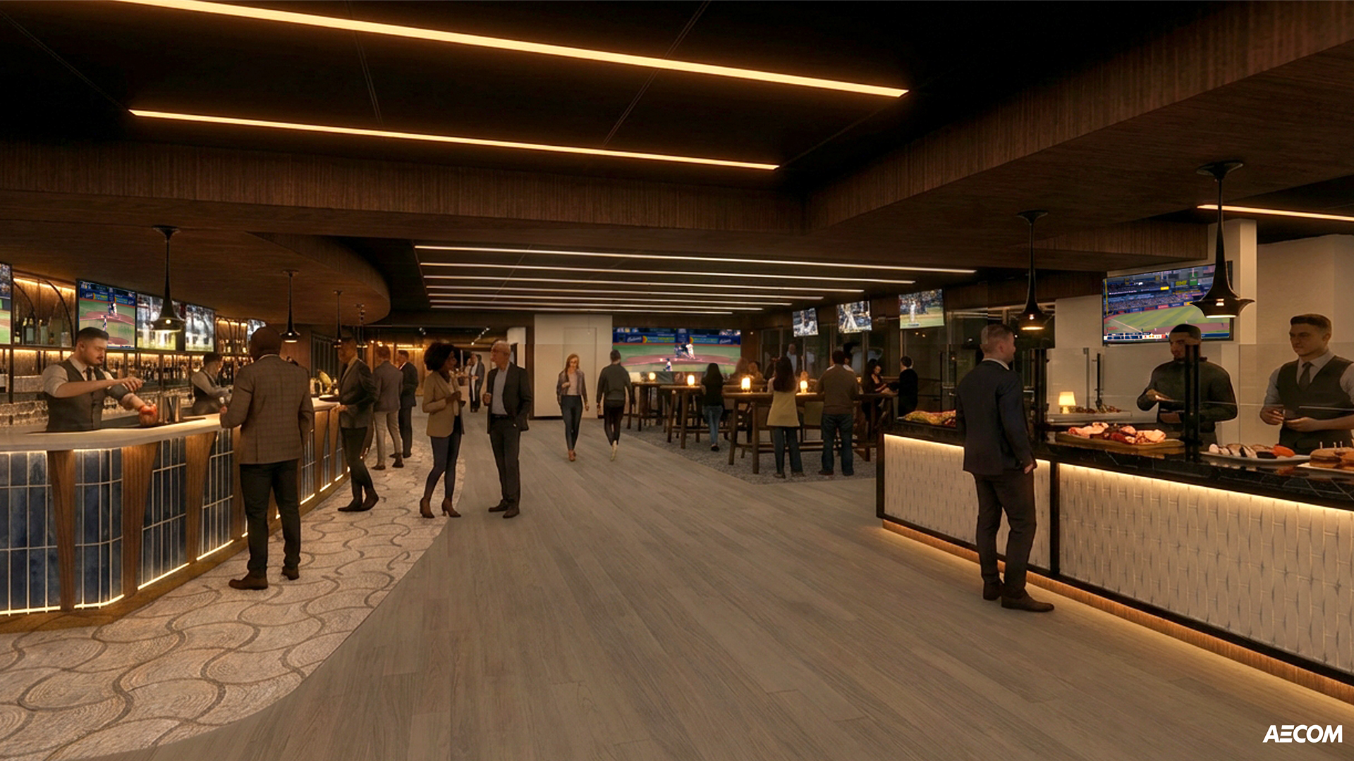 Rendering of future Baldwin Group Club at Tropicana Field