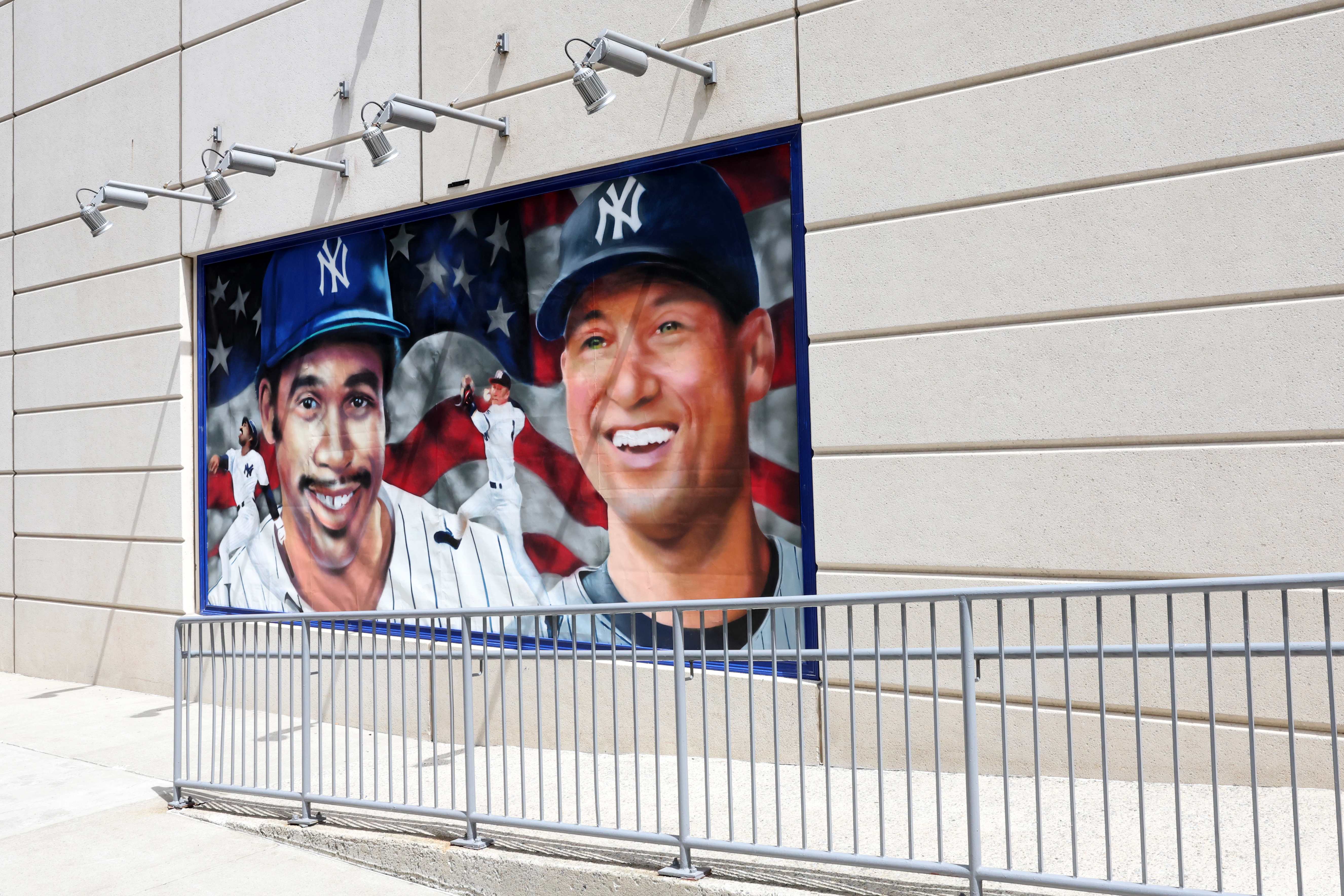 One of the murals depicting Dave Winfield and Derek Jeter.