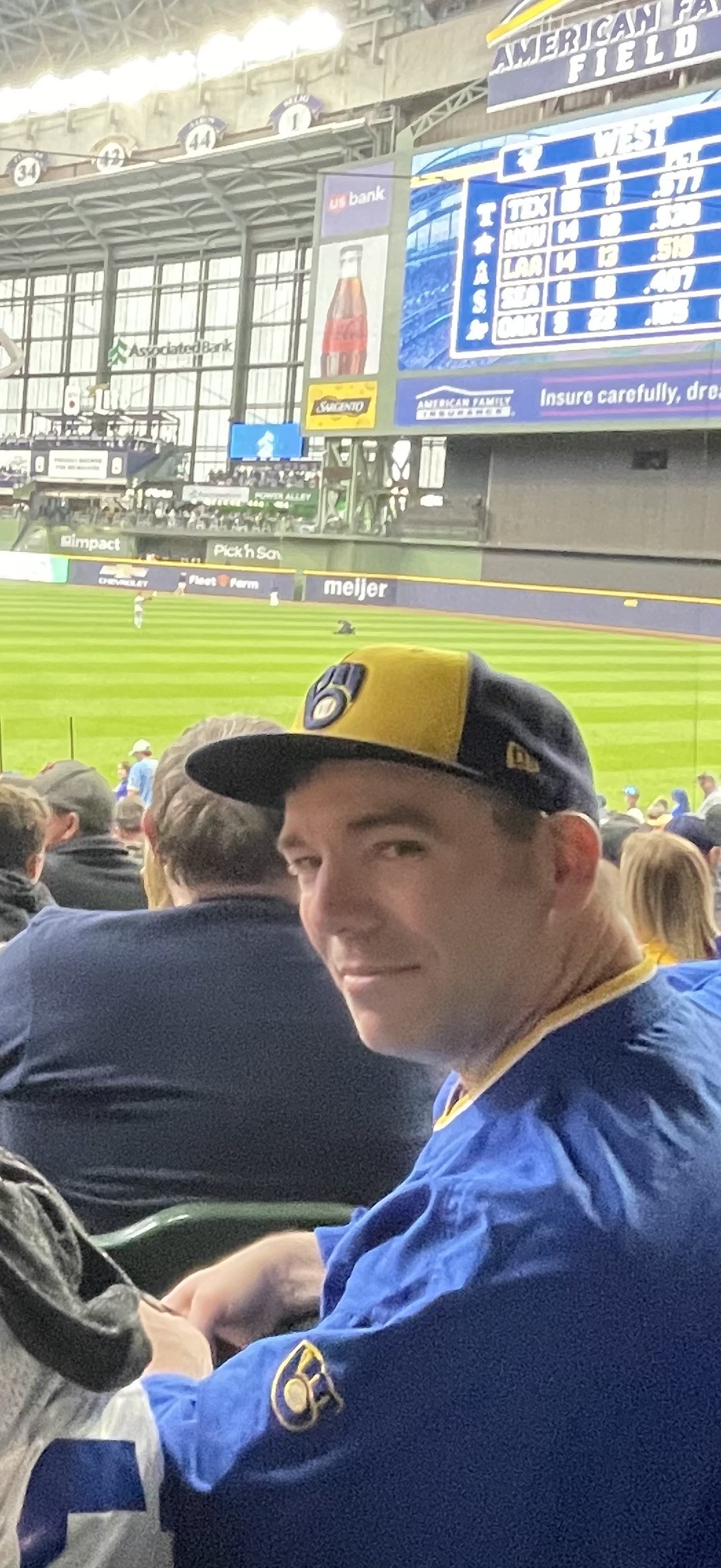 Jonathan Judge at a Brewers-Angels game in April 2023.