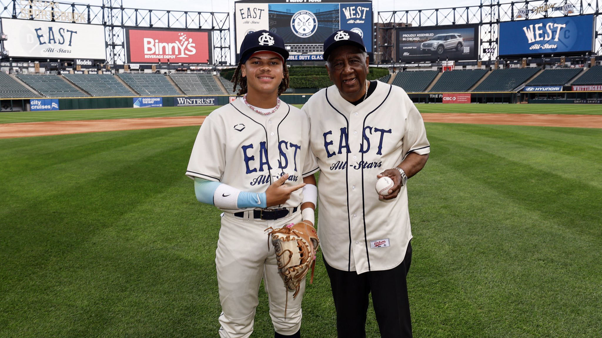 Former Negro League player Dennis Biddle threw out the first pitch.
