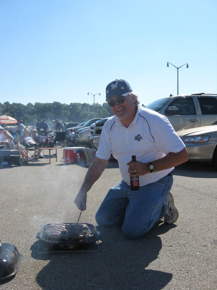 Tom Schraeder at a Brewers game on July 5, 2008.