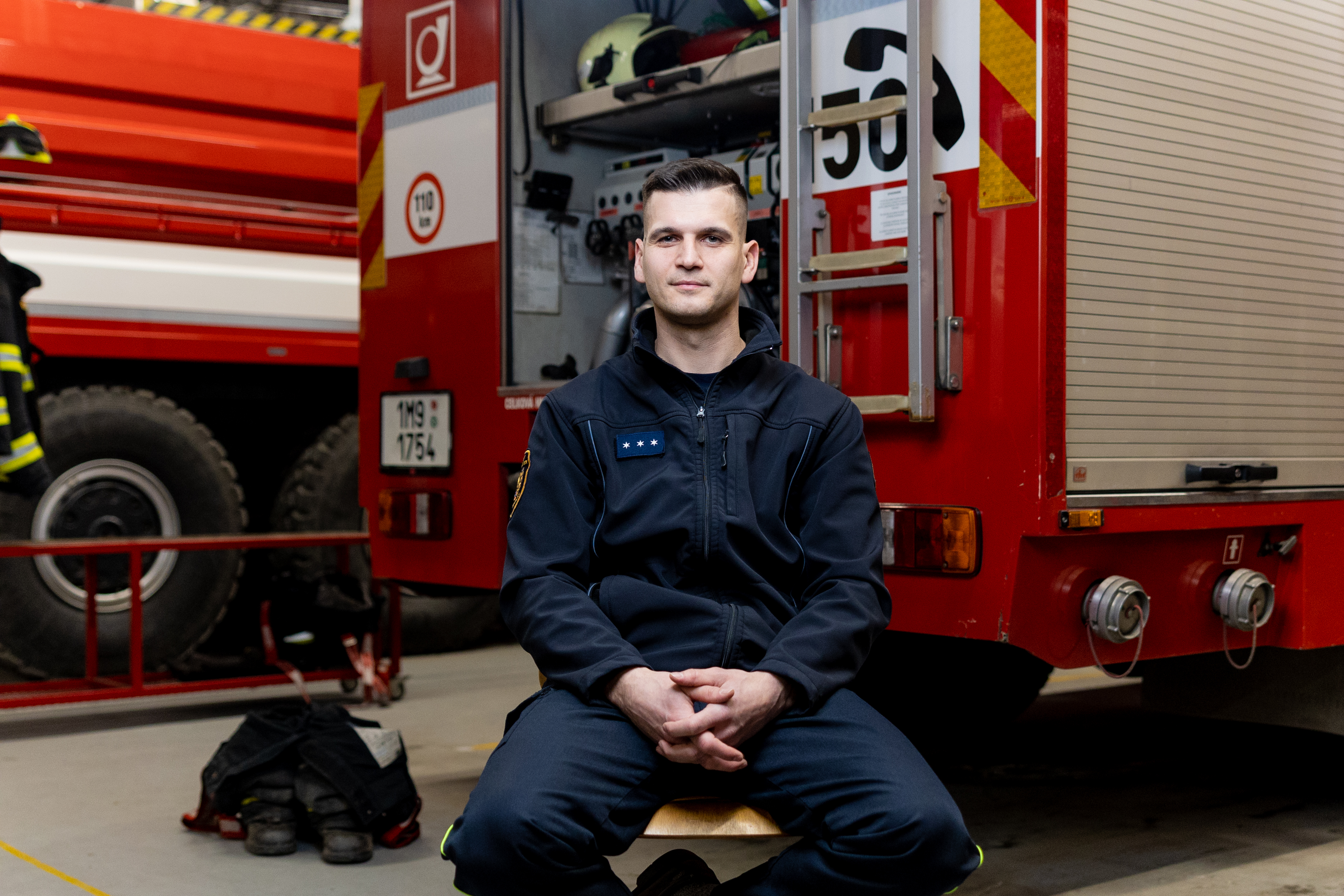 Martin Schneider at his firehouse in Olomouc. Photo by Joe Na.