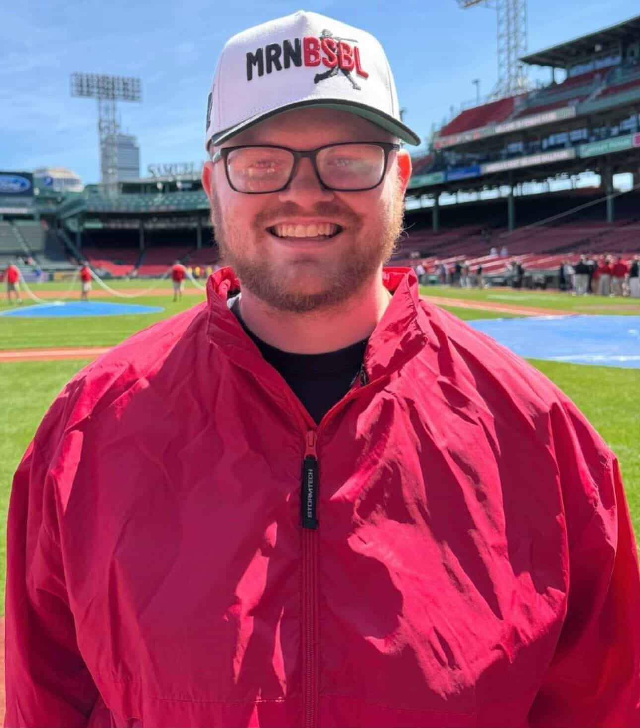 Bryce Whitlow, the man behind the Hall of Pretty Good, at Fenway Park. Photo courtesy Bryce Whitlow.
