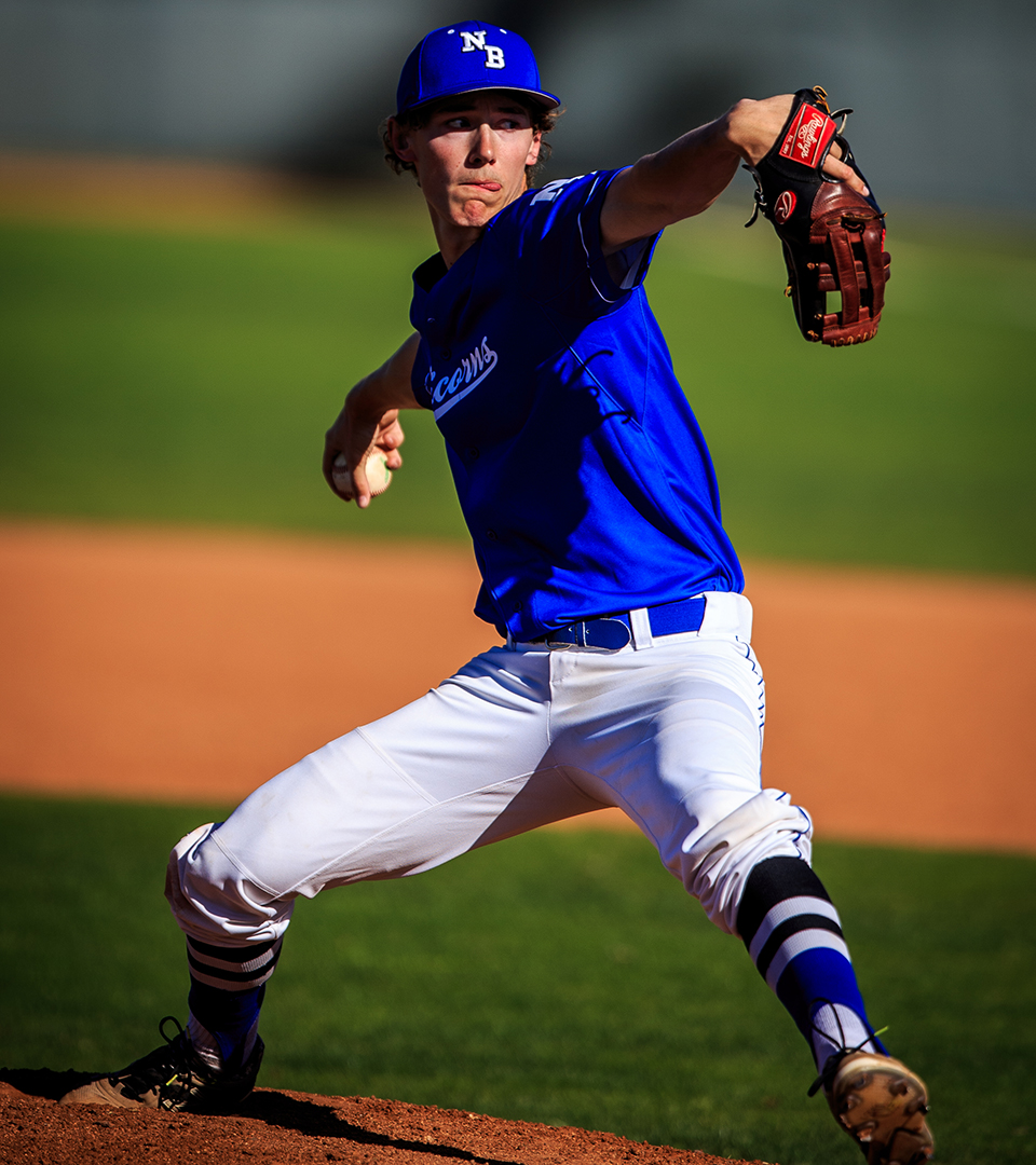 Bryce Miller playing for the New Braunfels High School baseball team.