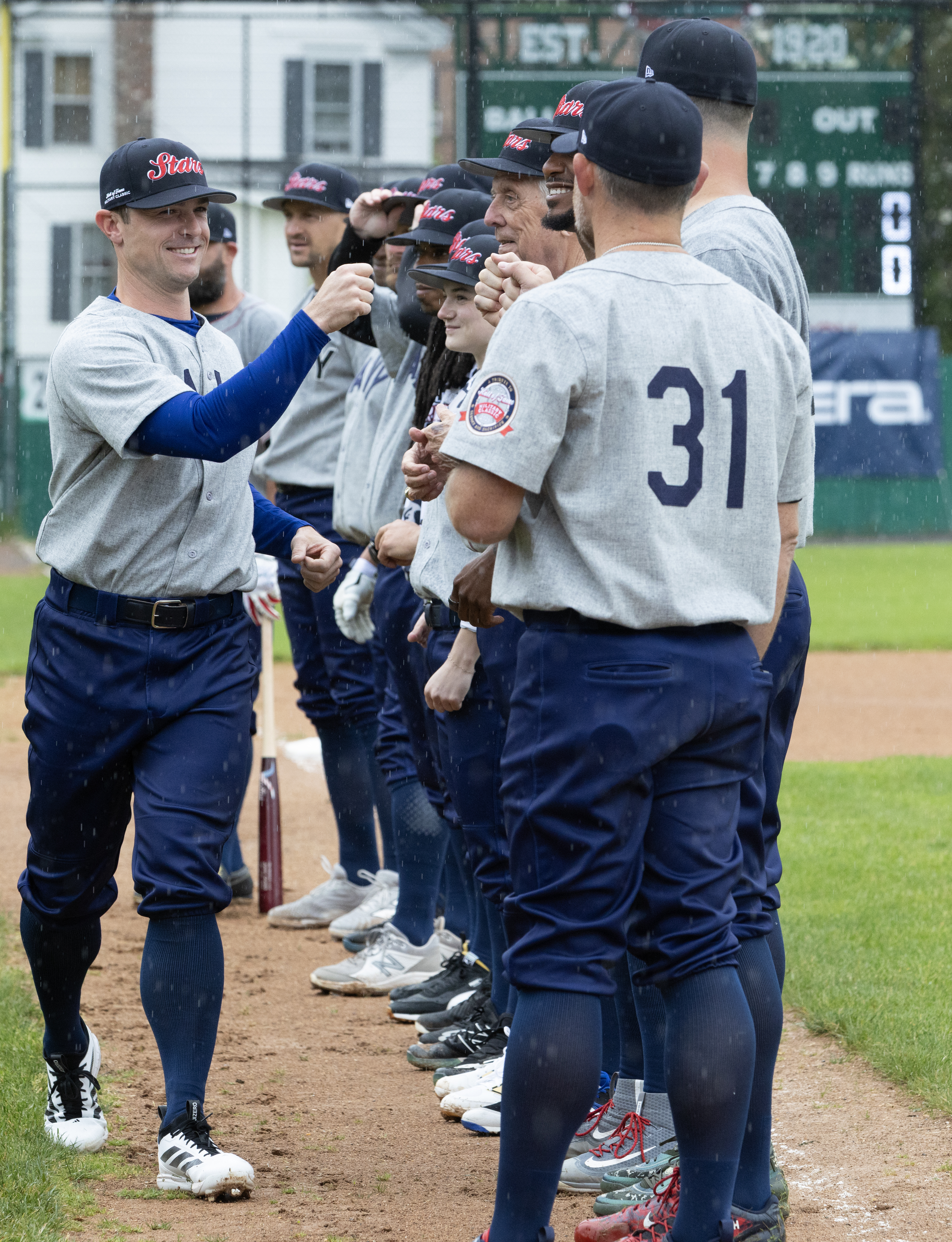 Several former Yankees, including Boggs, Robertson (L) and Kennedy (No. 31), traveled to Cooperstown to participate in the Hall of Fame Military Classic. The rain-shortened exhibition was held over Memorial Day weekend to pay tribute to what Robertson called “the real heroes in the world” -- the men and women who have served in the United States armed forces. (Photo Credit: Milo Stewart Jr./National Baseball Hall of Fame and Museum)