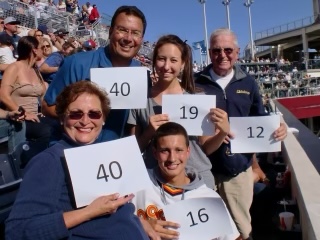 Carole and husband Paul Grisham with Vic and the grandkids