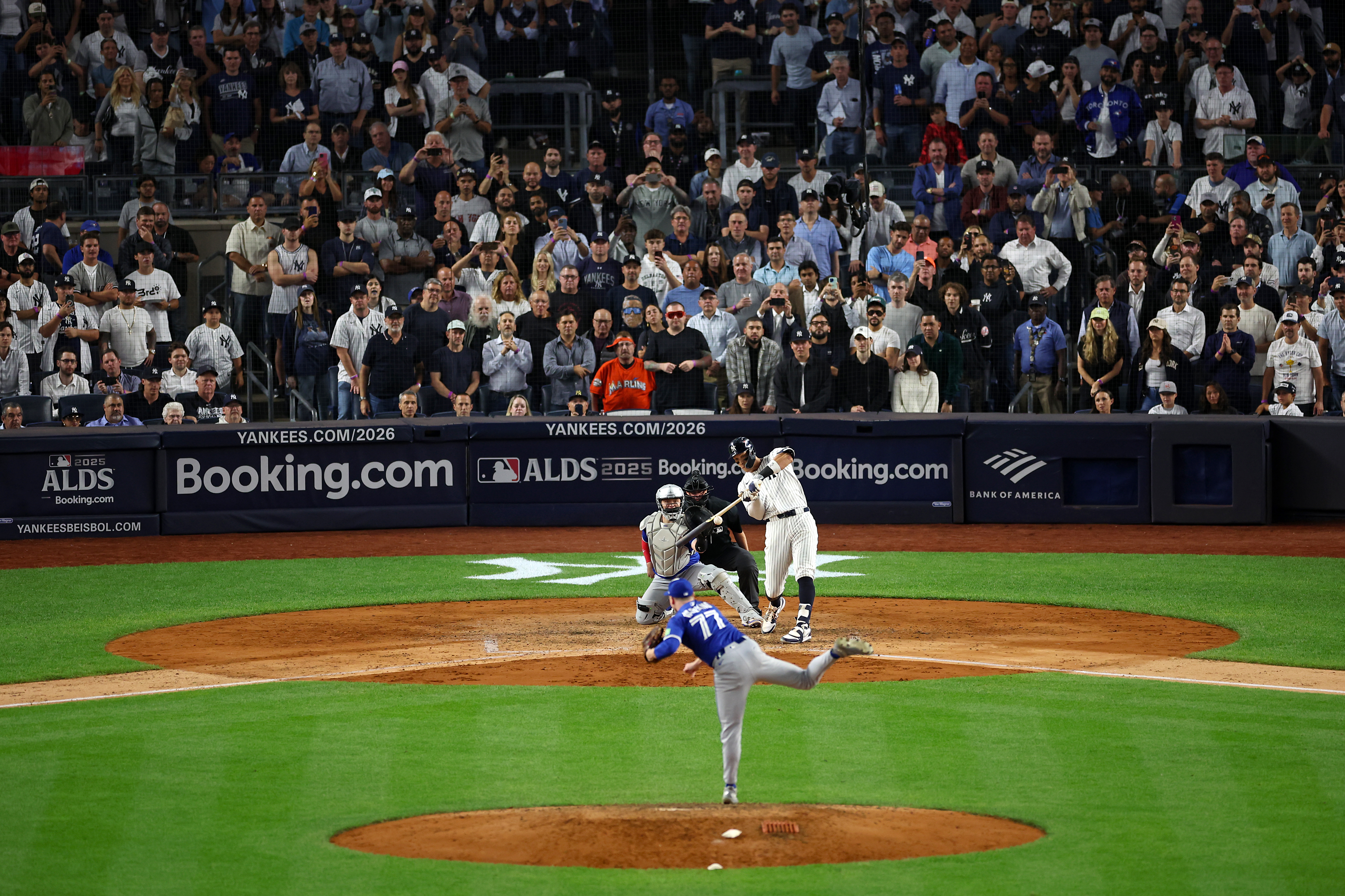 The fans in the Bronx were already on their feet when Judge stepped to the plate as the tying run in Game 3 of the 2025 American League Division Series. Once he made contact and mashed Varland’s pitch off the left-field foul pole, it was absolute bedlam, a magical moment in a career already filled with them. (Photo Credit: New York Yankees)