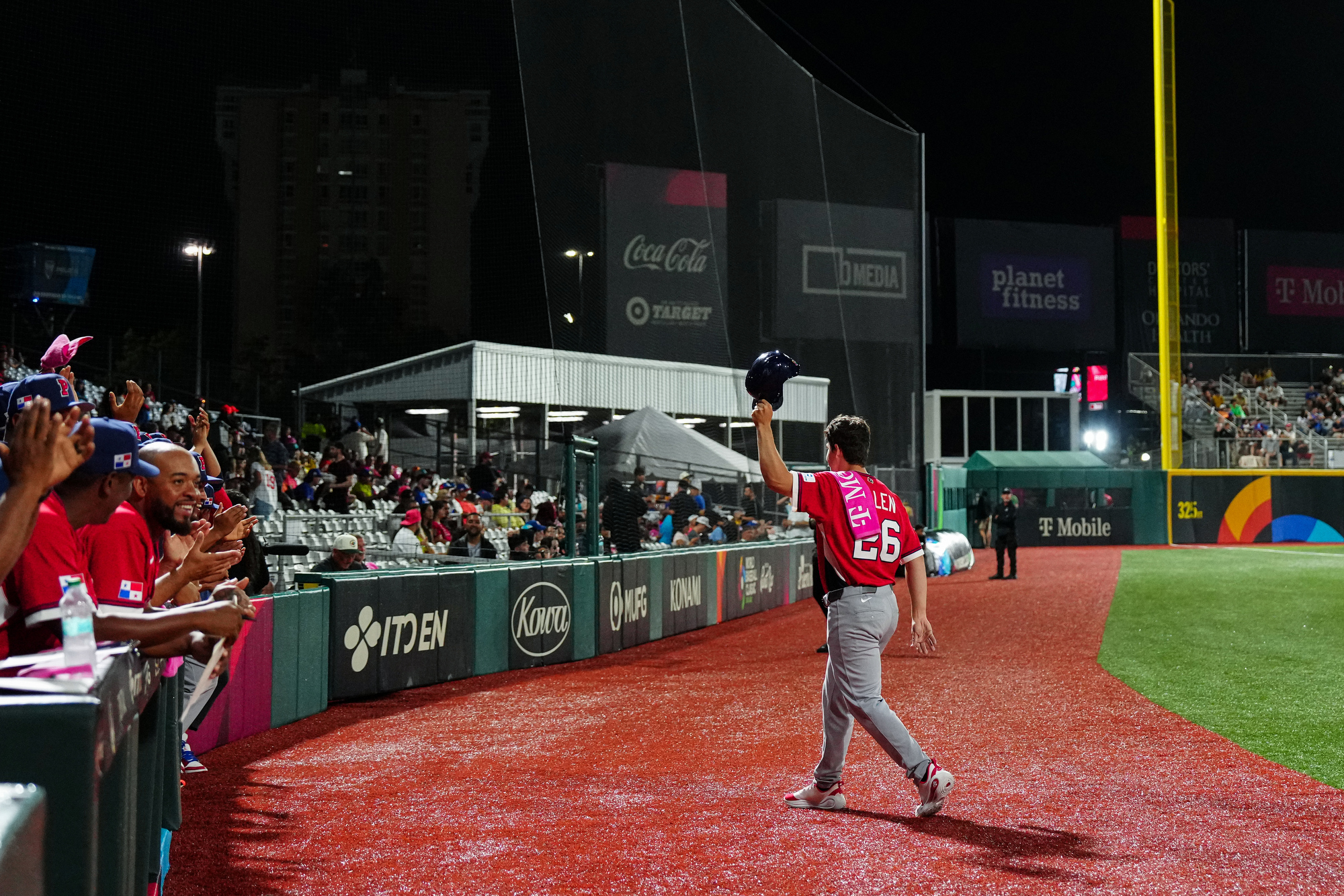 Logan Allen (the Panama version) walks off the field after winning the standoff