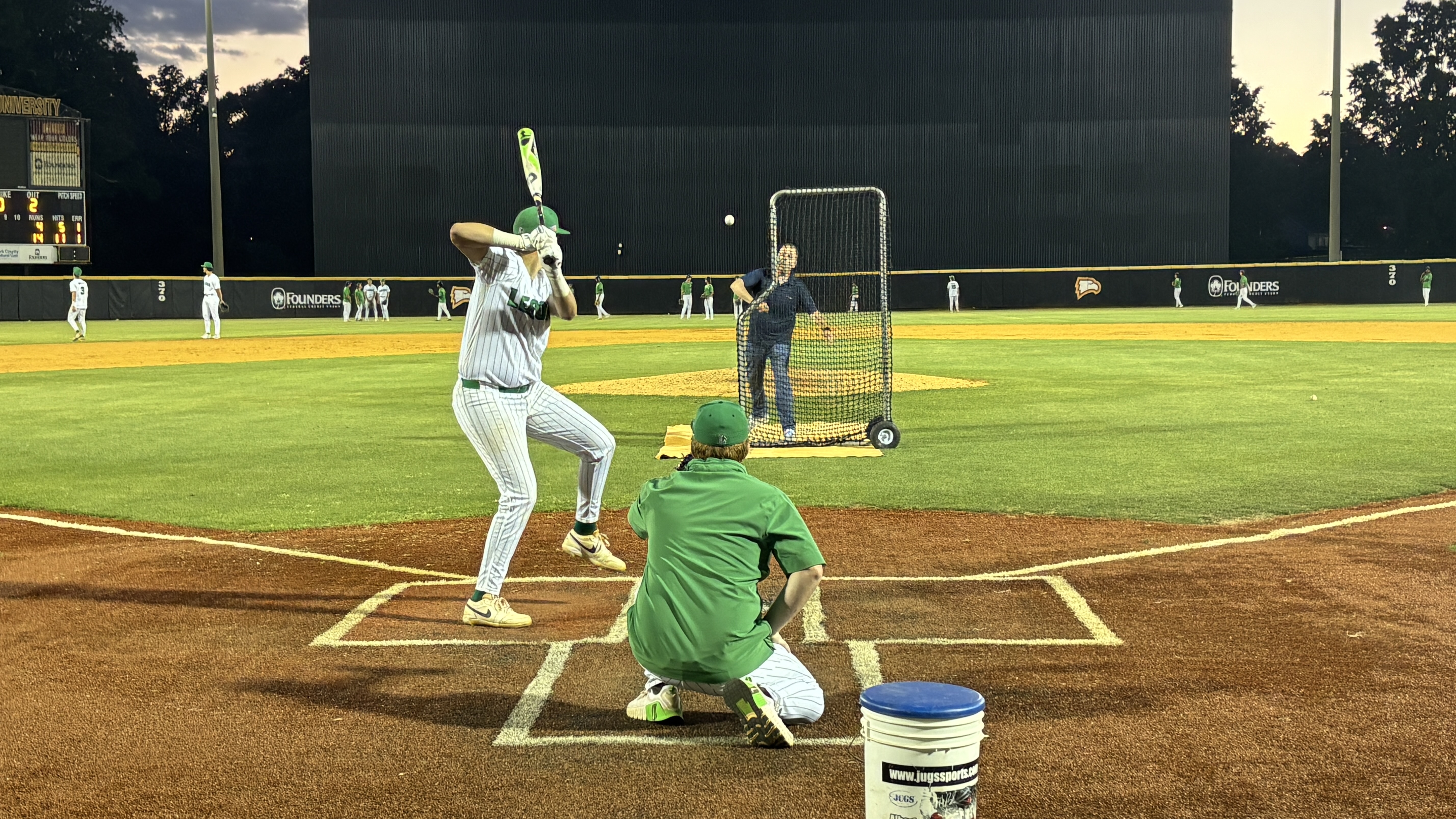 Lancers senior takes a swing against his dad (Photo by Anthony Castrovince)
