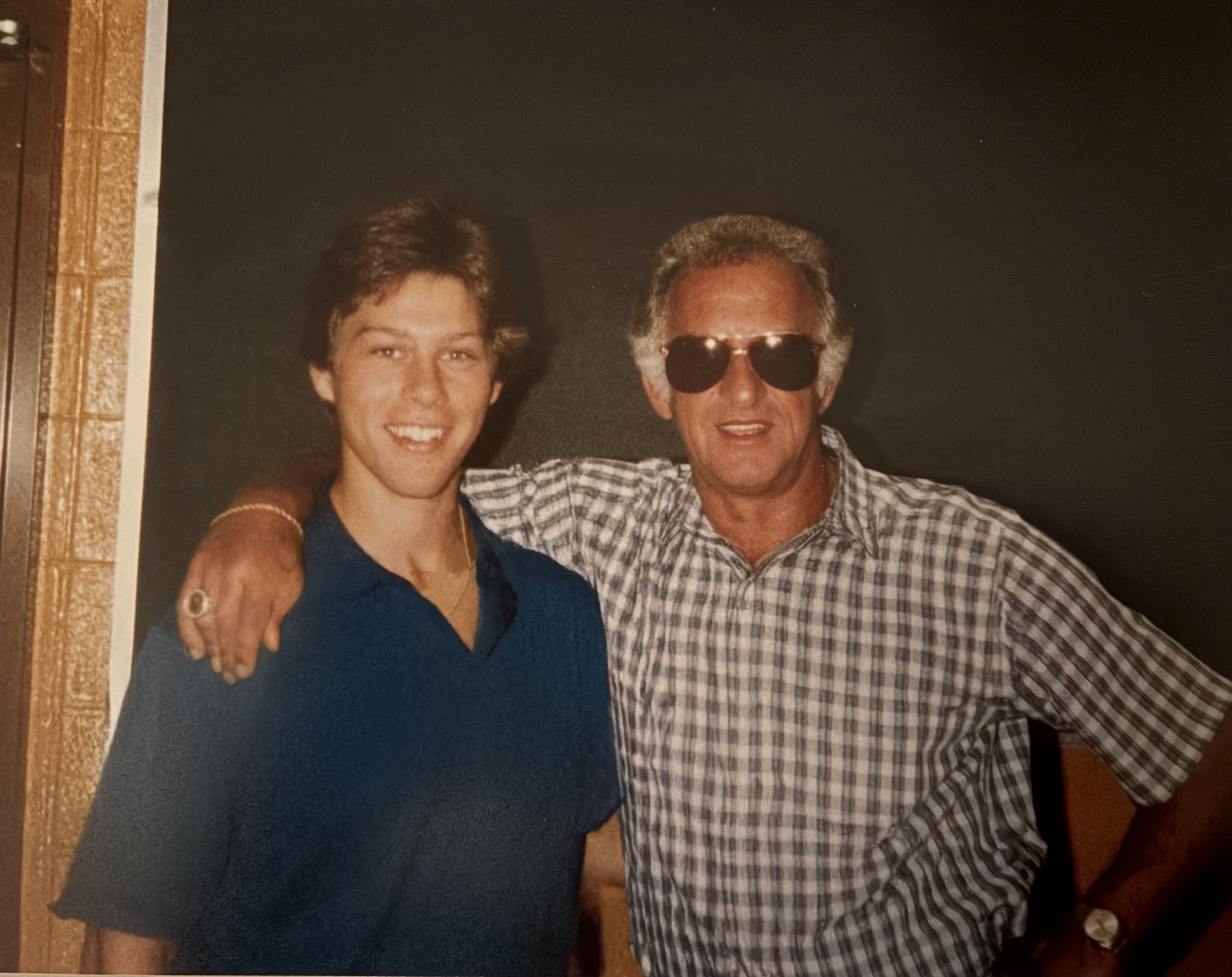 Tony Migliaccio and Bob Uecker in 1982