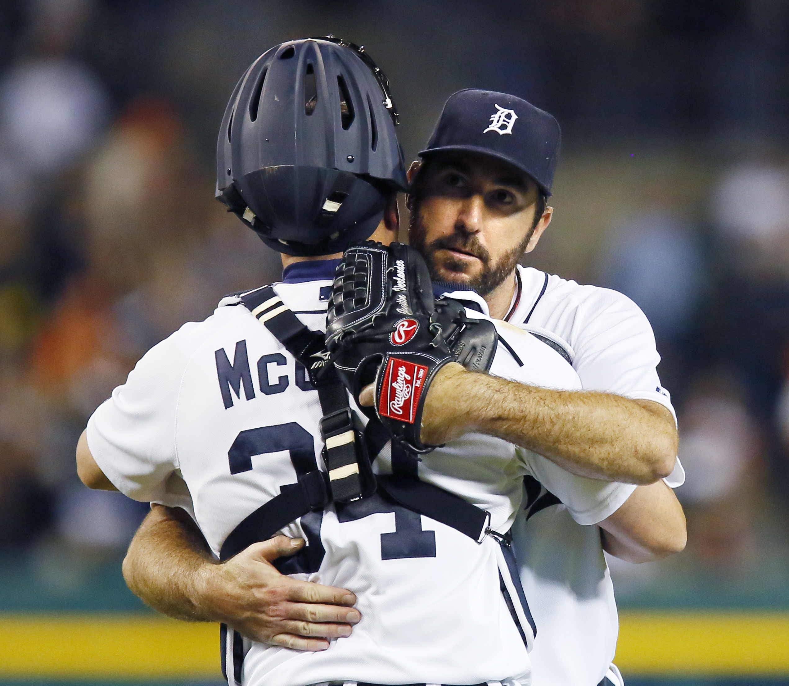 Justin Verlander and James McCann during the 2015 season