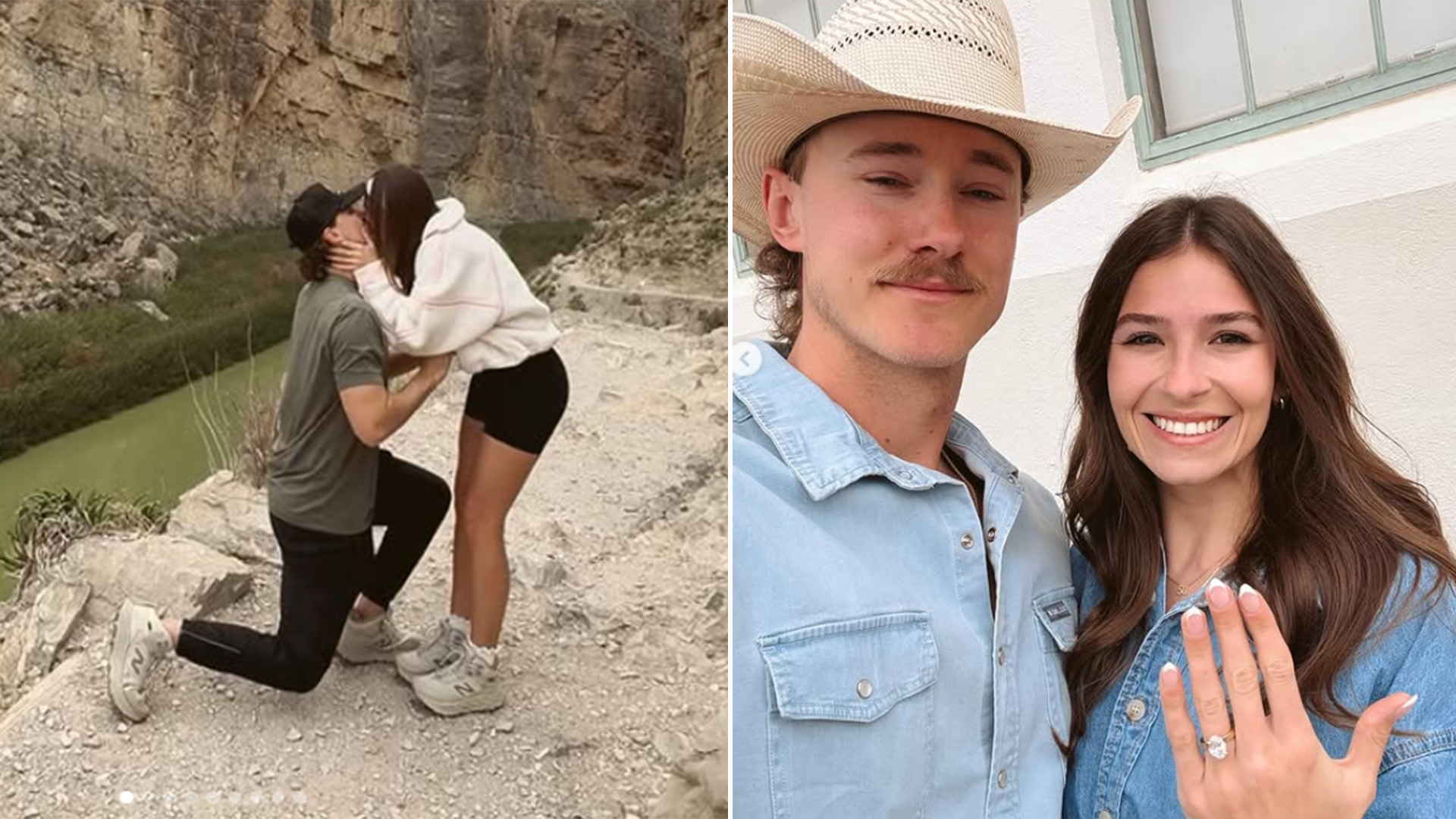 Bryce Miller proposing to his girlfriend, Olivia.