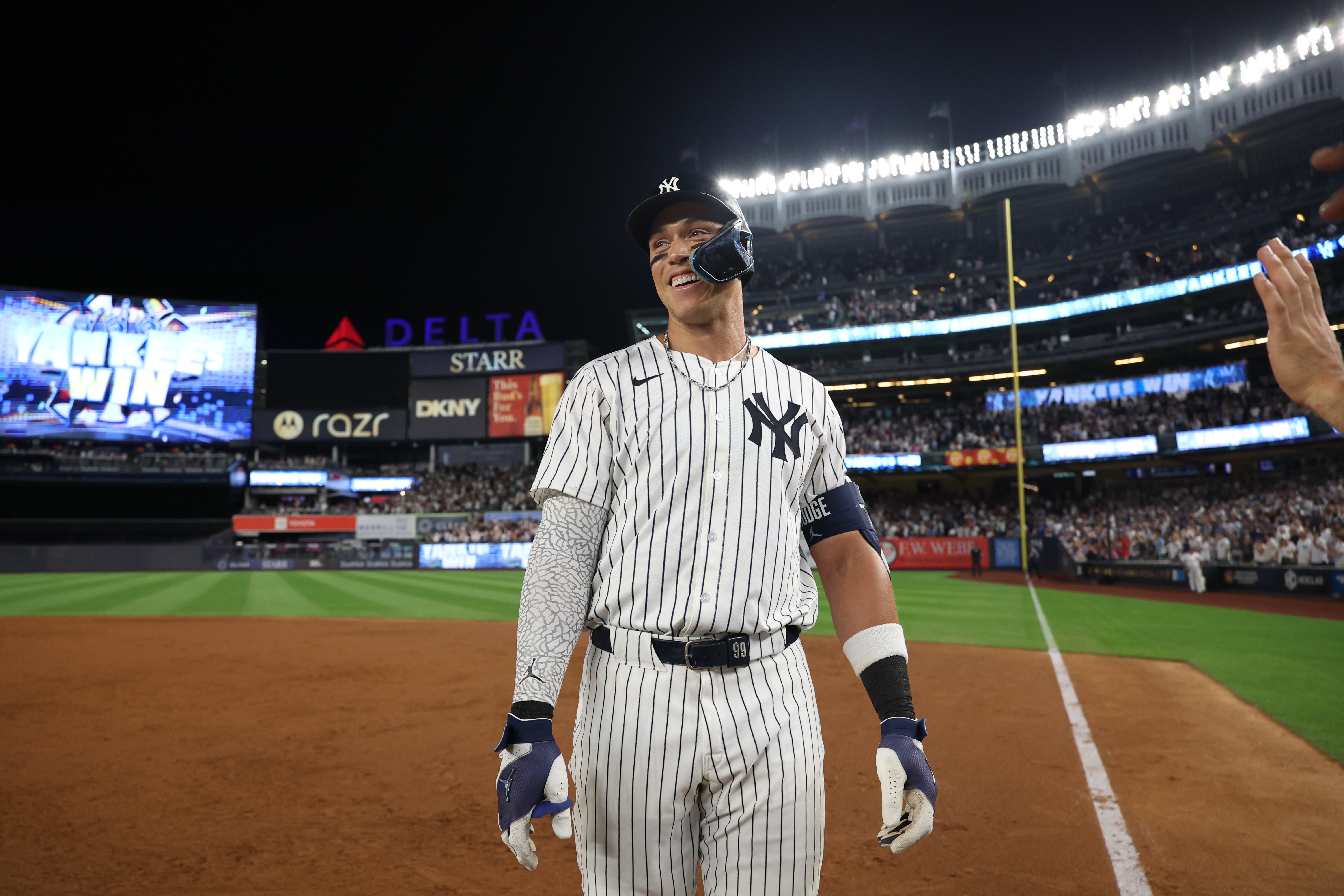 Judge’s size and power have helped him make home run history throughout his career. But every year, the slugger works to improve his all-around game, and the results were evident in 2025. En route to the AL MVP Award, Judge led the Major Leagues with a .331 batting average, joining Hall of Famers Mickey Mantle and Jimmie Foxx as the only hitters to win a batting title while hitting 50 or more homers. (Photo Credit: New York Yankees)