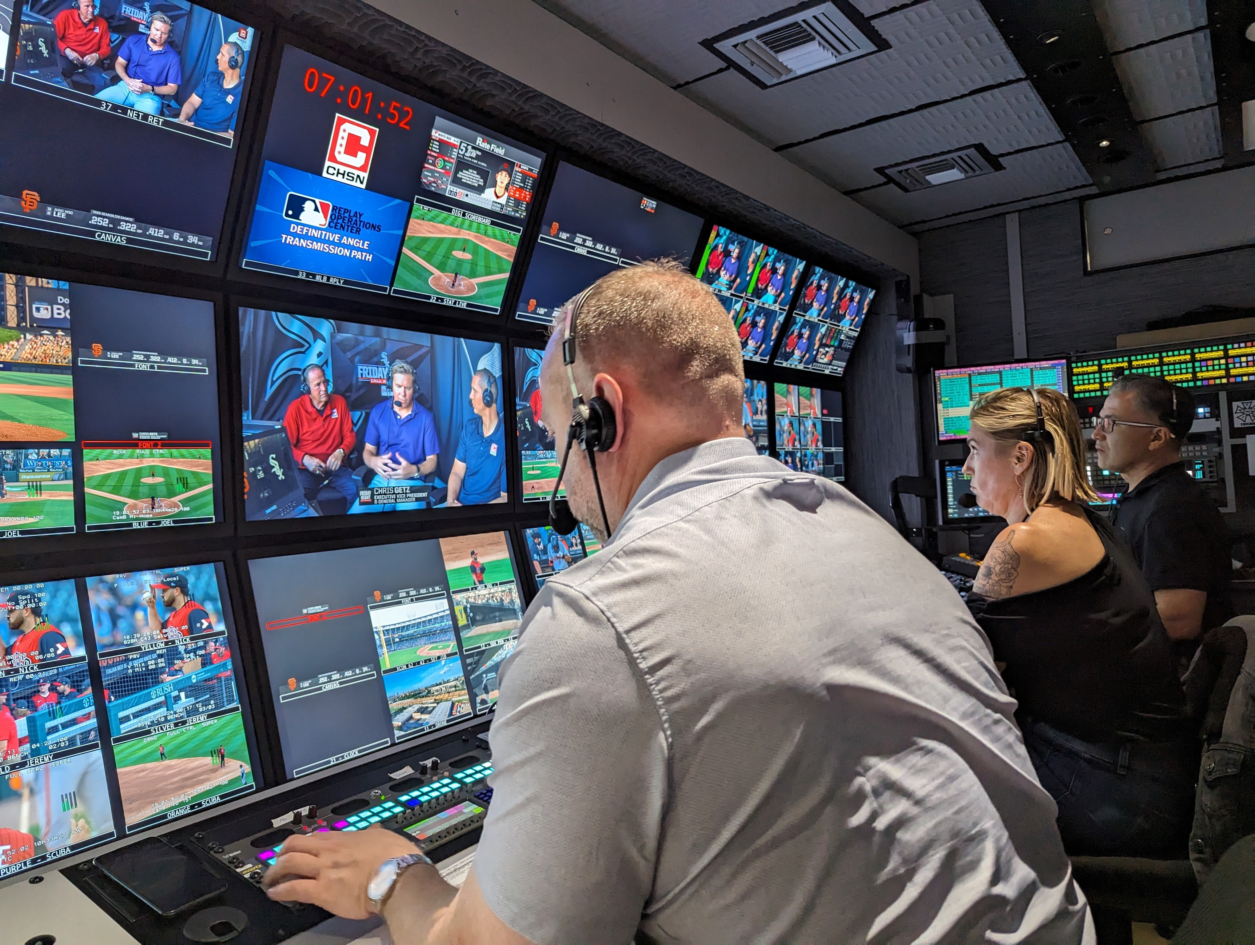 In the White Sox TV production truck.