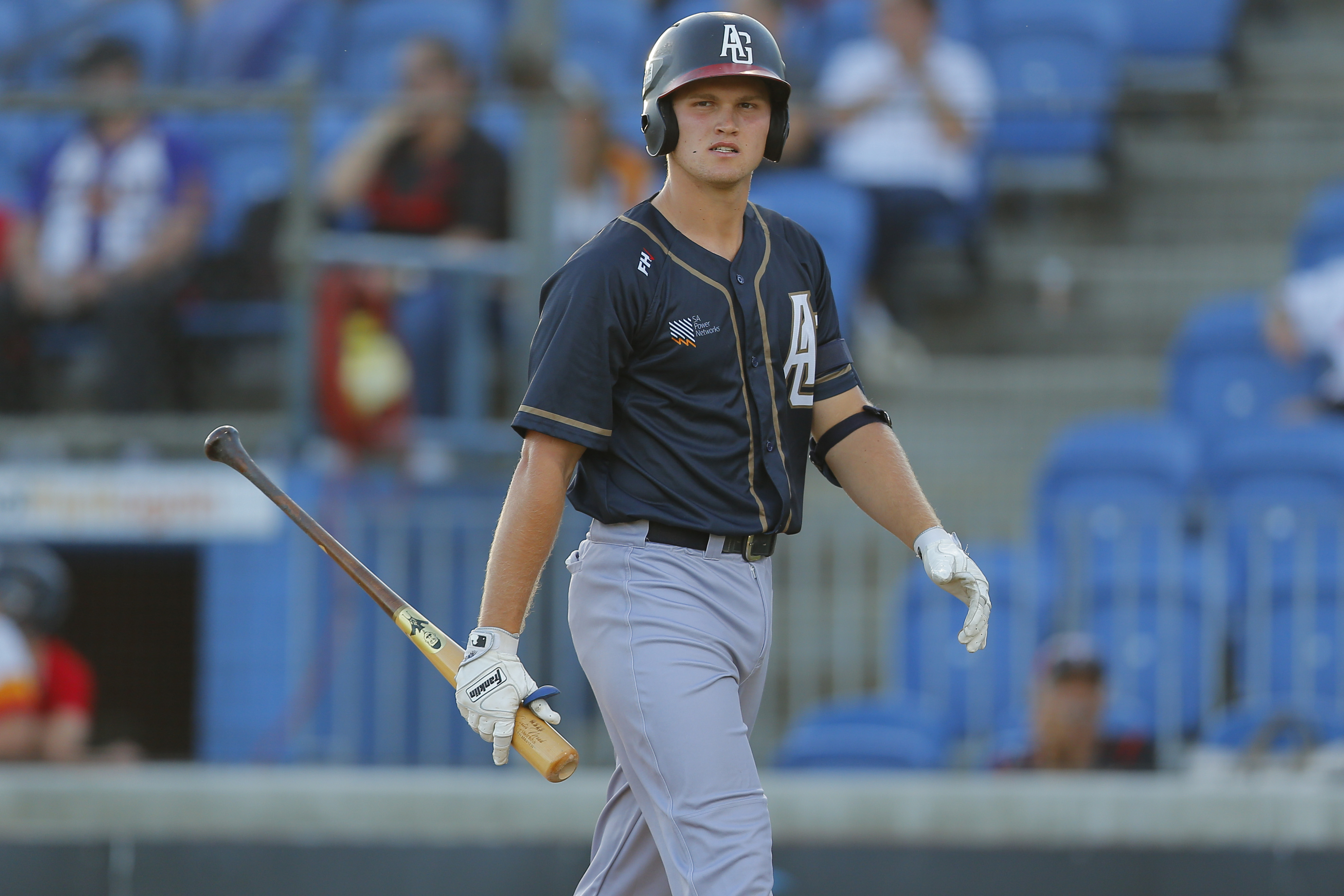 Curtis Mead playing for the Adelaide Giants. Photo courtesy Team Australia Baseball.