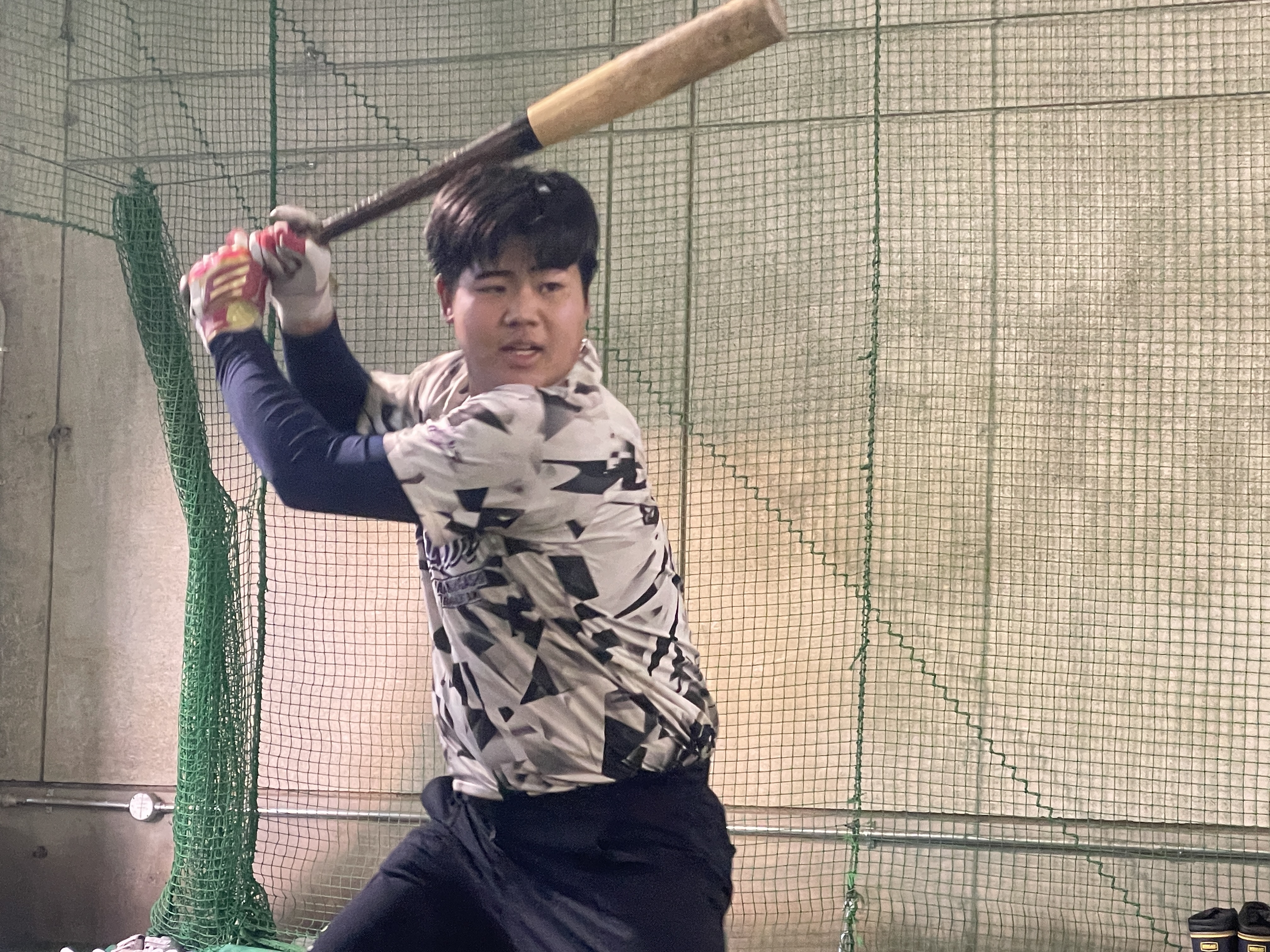 Daito Furuki in the batting cage.