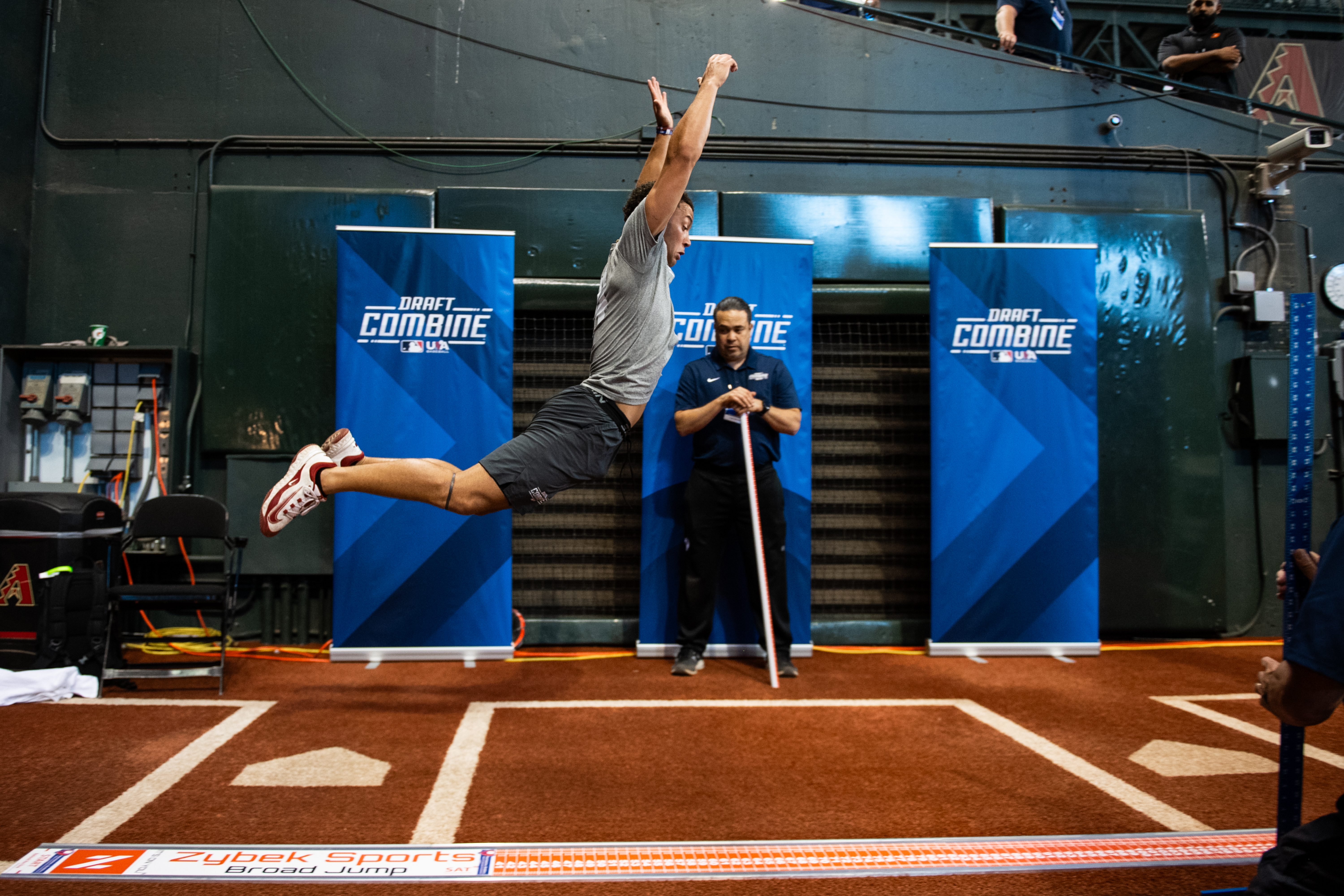 Tavian Josenberger participates in strength and conditioning assessments during the 2023 Draft Combine at Chase Field