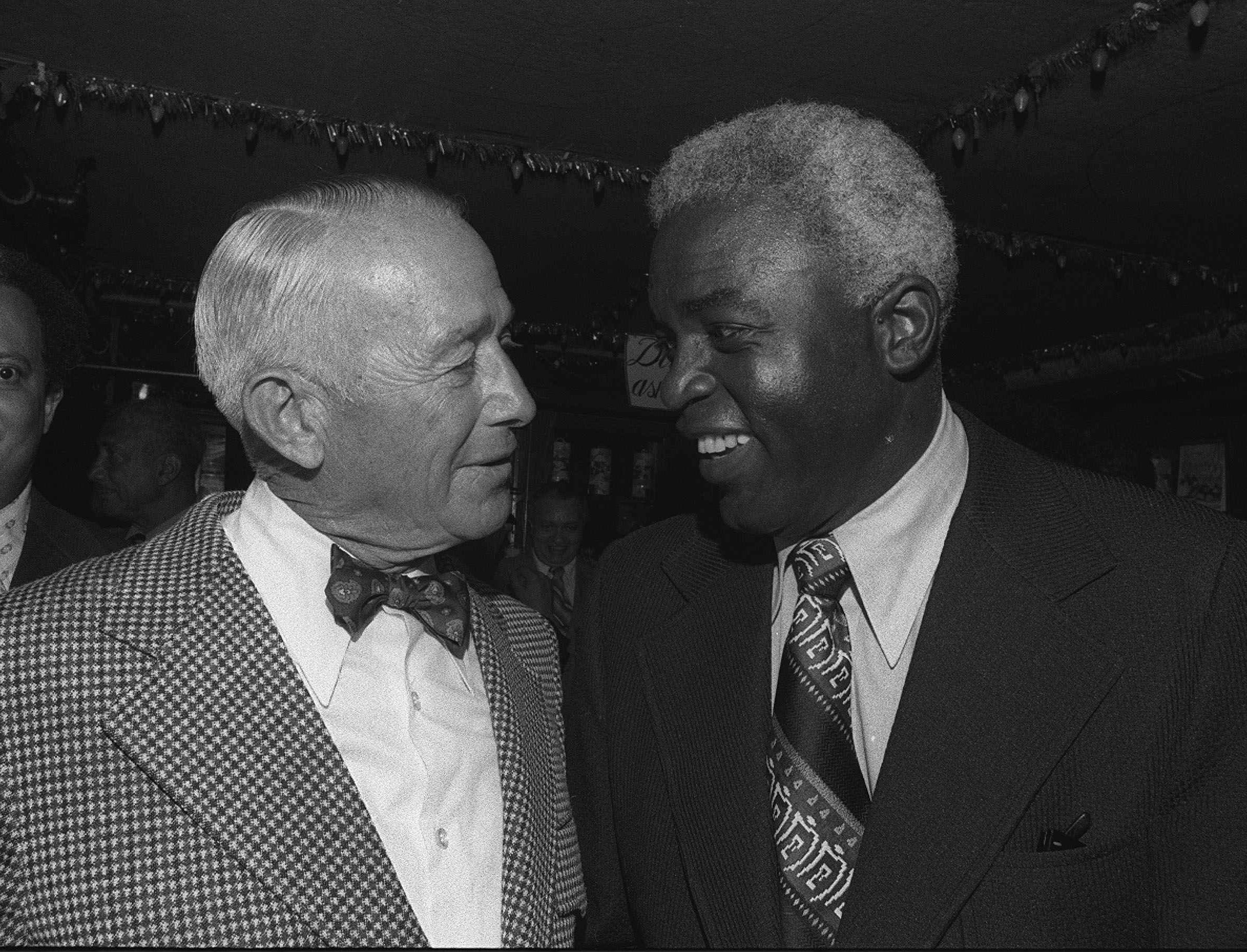 Clyde Sukeforth and Jackie Robinson in July 1972.