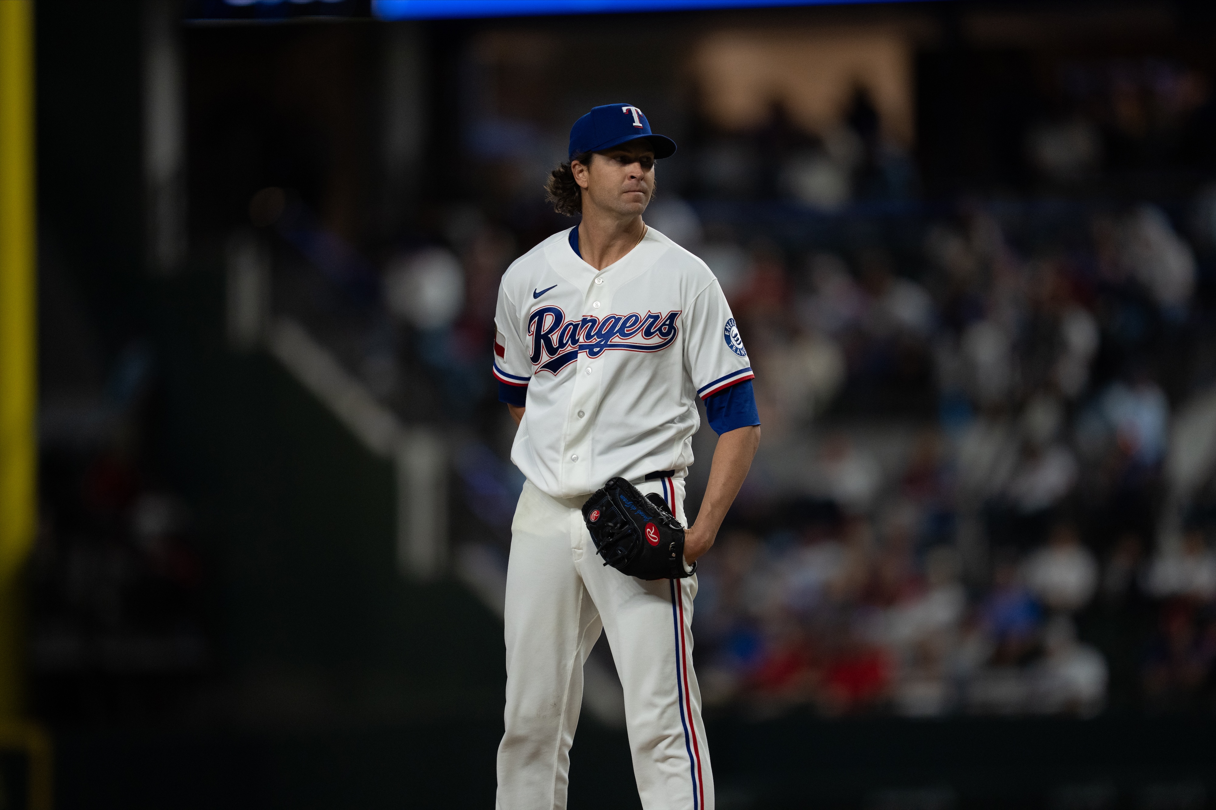 Jacob deGrom con los Texas Rangers durante su apertura del 6 de abril de 2026 ante los Seattle Mariners.