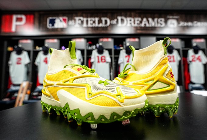 Bryce Harper's cleats for the Field of Dreams Game presented by John Deere