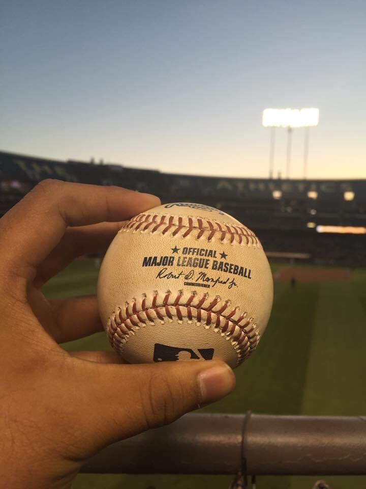 Stephen Vogt's first home run of 2016 traveled 397 feet -- right to an awaiting Jesús Cano. About eight years later, Vogt's memory of the long ball remained fresh. (Photo courtesy of Jesús Cano)