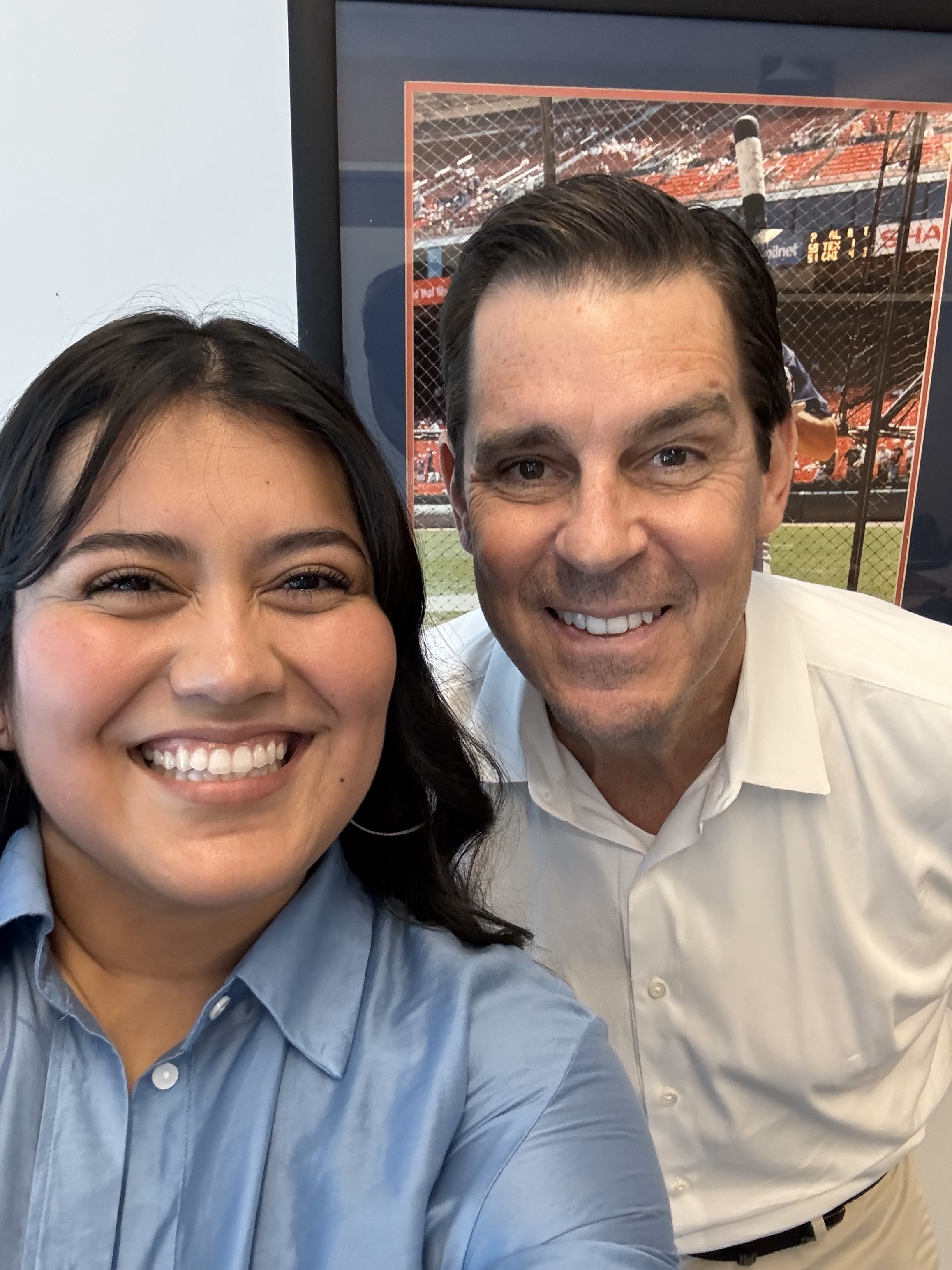 Ramírez with Billy Bean, MLB's Senior Vice President of Diversity, Equity and Inclusion, who passed away in August.