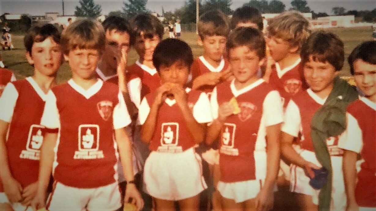 Not the World Cup, but Minami (center) and his youth soccer team (Courtesy of Minami)