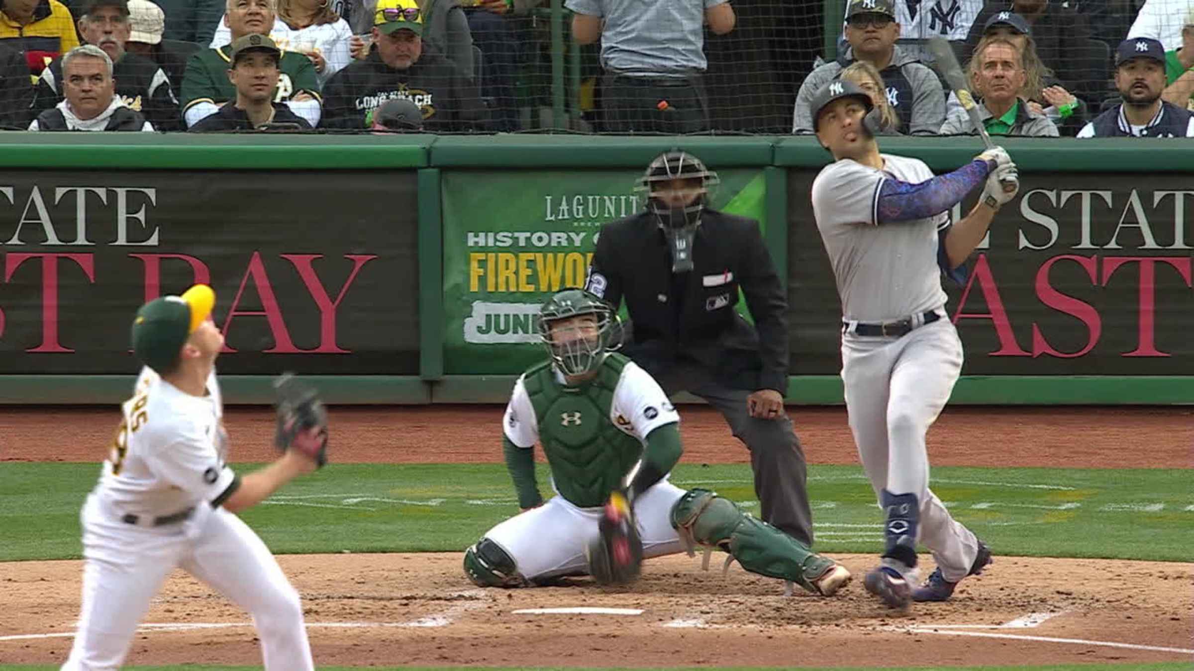 Giancarlo Stanton Crushes Home Run Against Cleveland Guardians