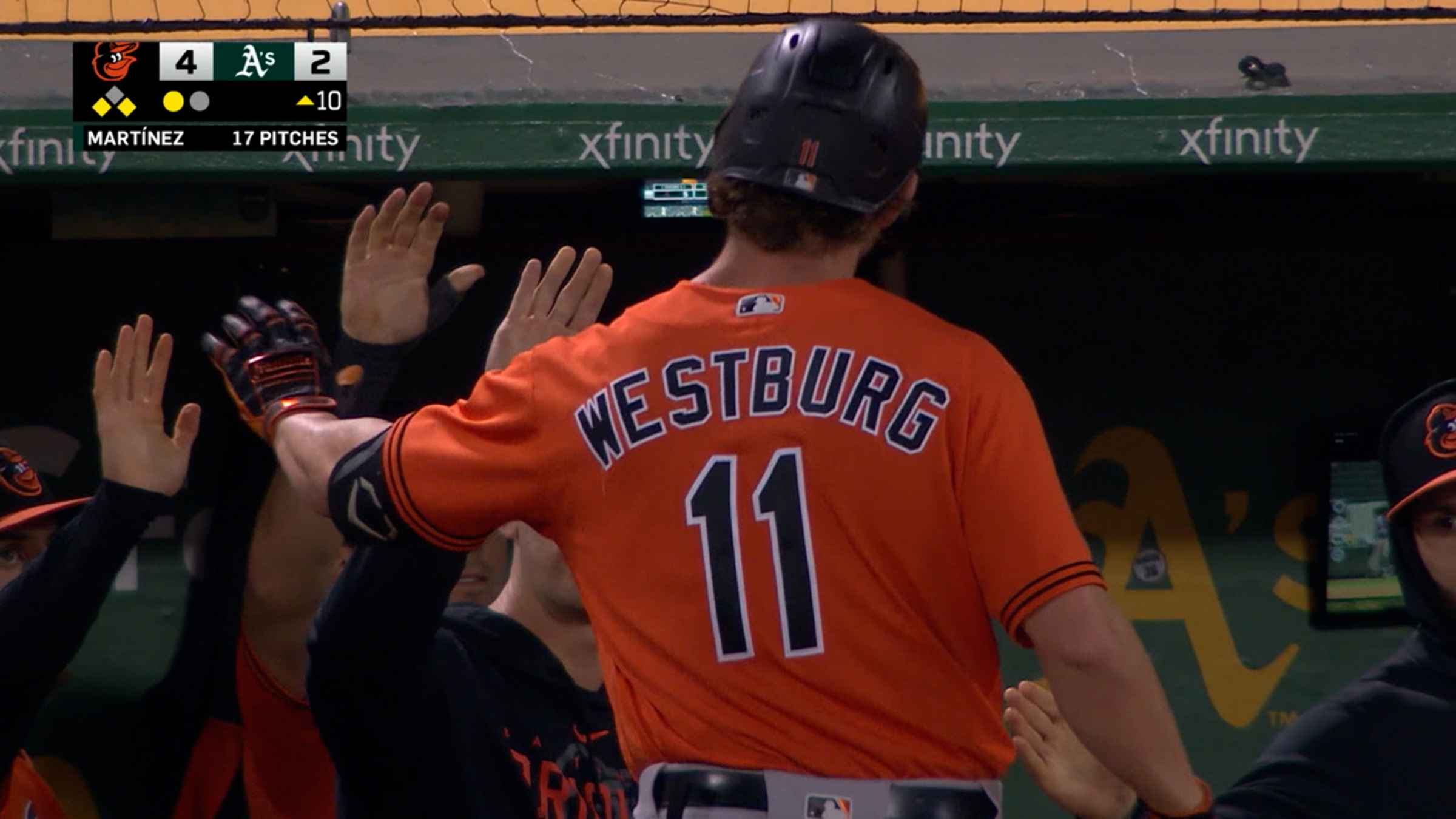 Tony Kemp bunt grounds out, second baseman Gunnar Henderson to