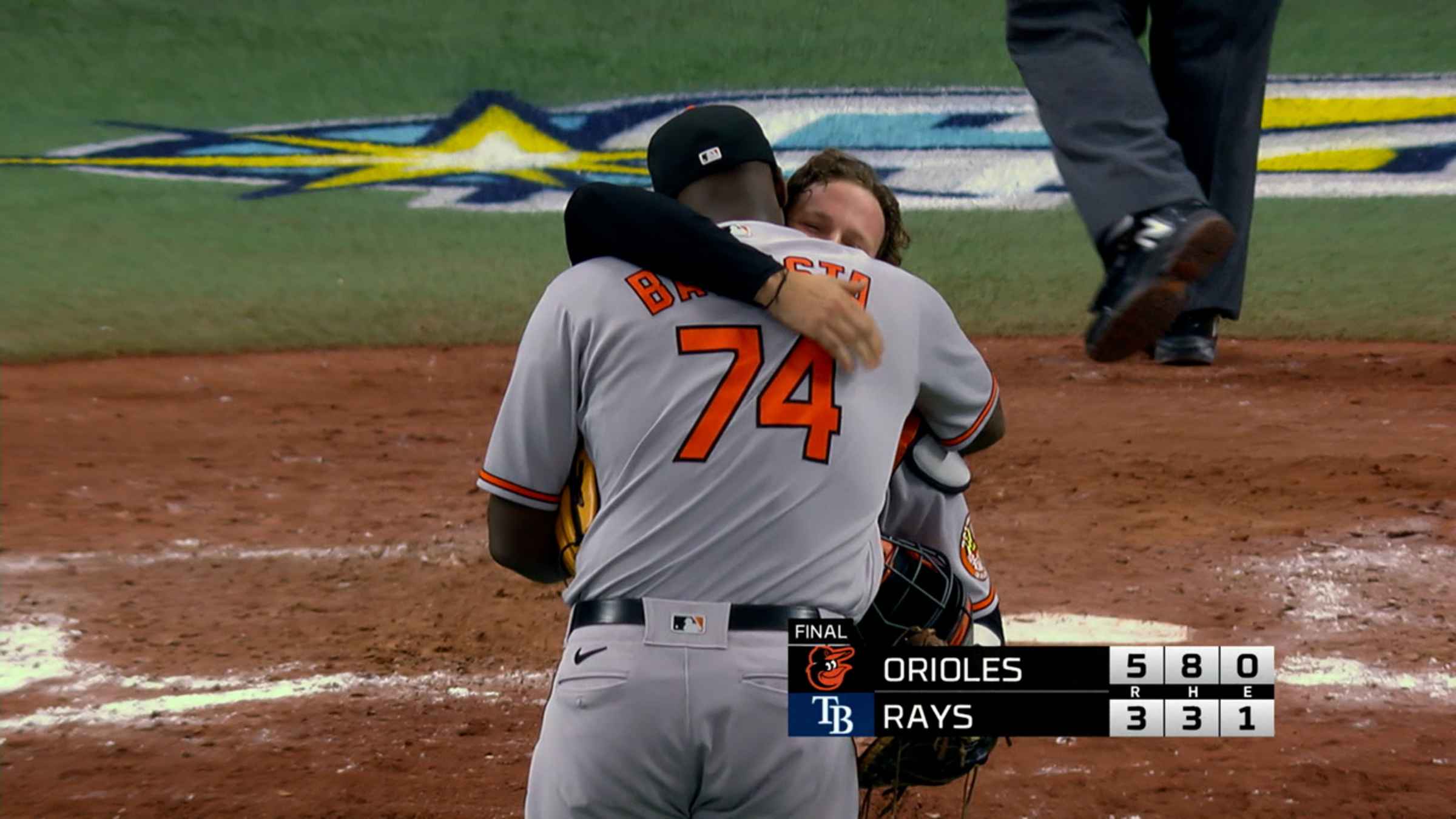 Orioles players Adley Rutschman, Félix Bautista, Yennier Cano