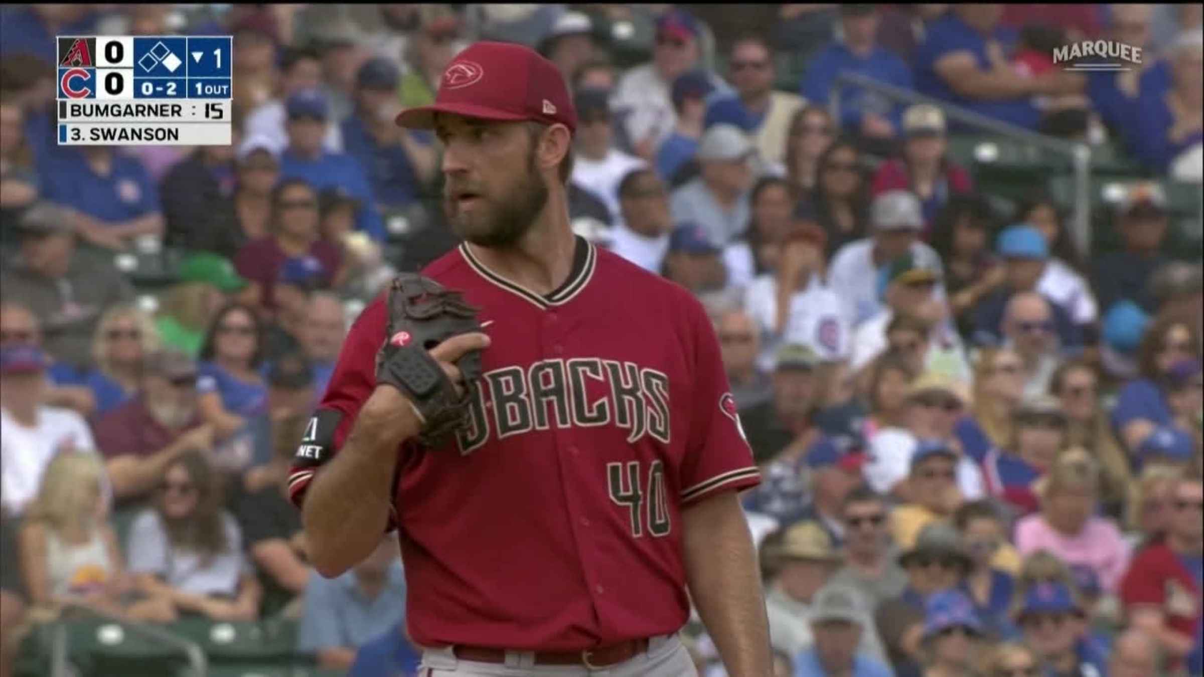 Madison Bumgarner strikes out two, 04/19/2023