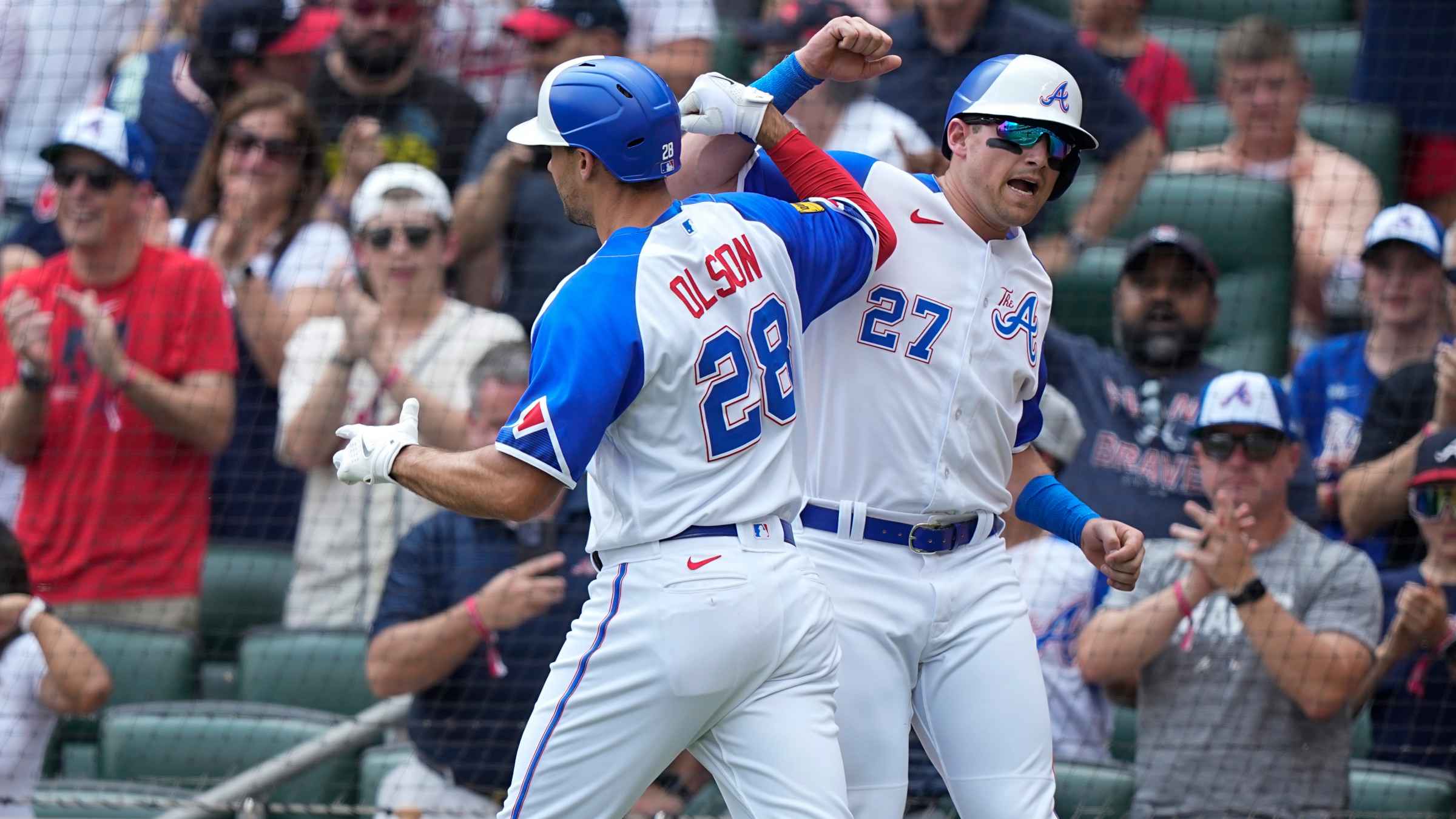 Custom 27 Austin Riley 28 Matt Olson Baseball Jerseys 13 Ronald