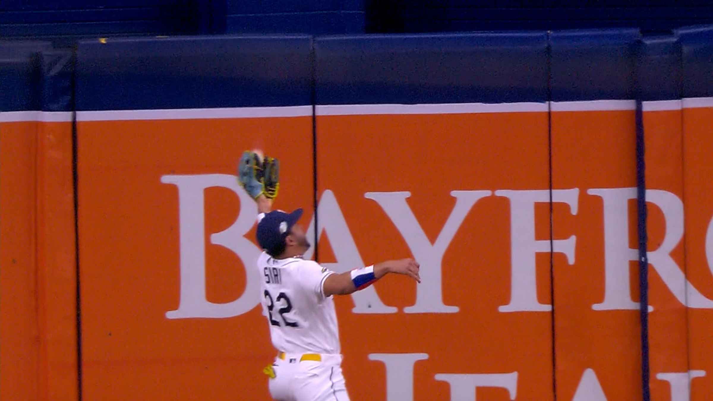 Houston Astros center fielder Jose Siri attempts to catch a fly