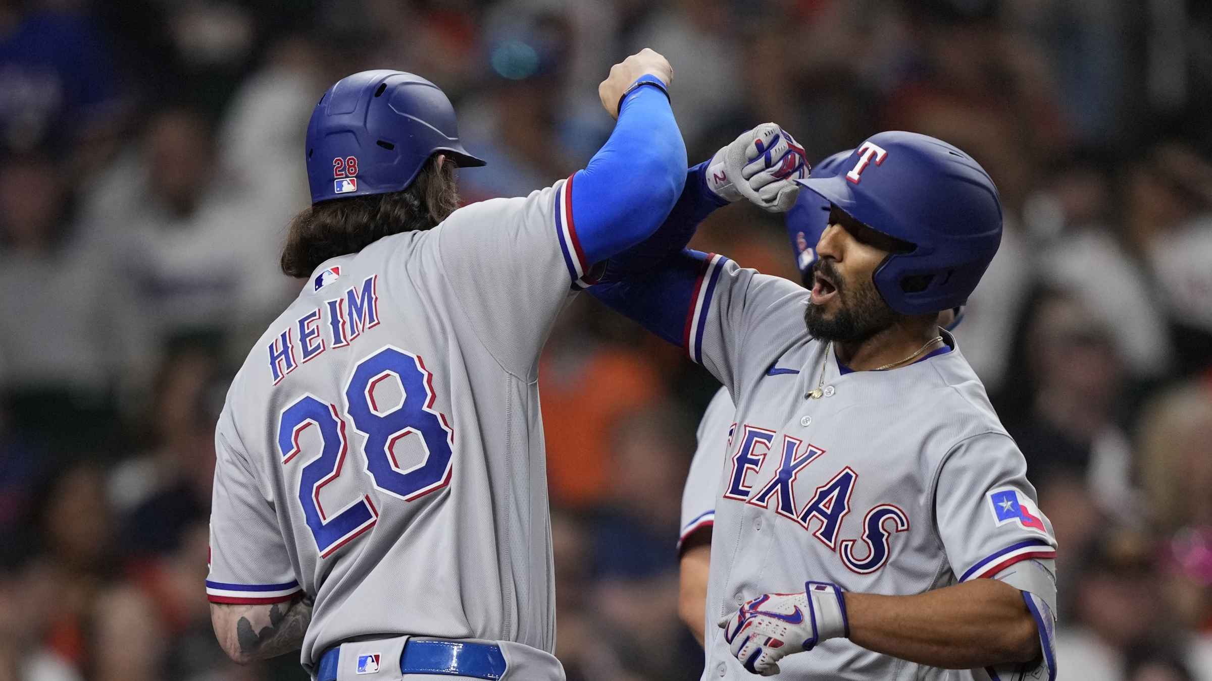 Houston, United States. 14th Apr, 2023. Texas Rangers manager Bruce Bochy  (15) during the MLB game between the Texas Ranges and the Houston Astros on  Friday, April 14, 2023 at Minute Maid Park in Houston, Texas. The Rangers  defeated the Astros