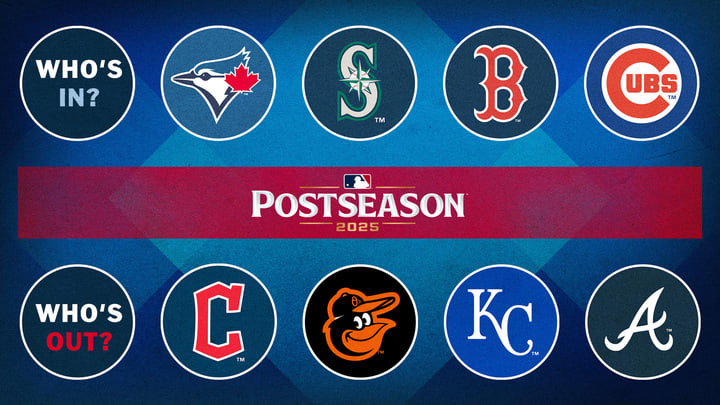 Logos of teams and whether they are in or out of playoff position