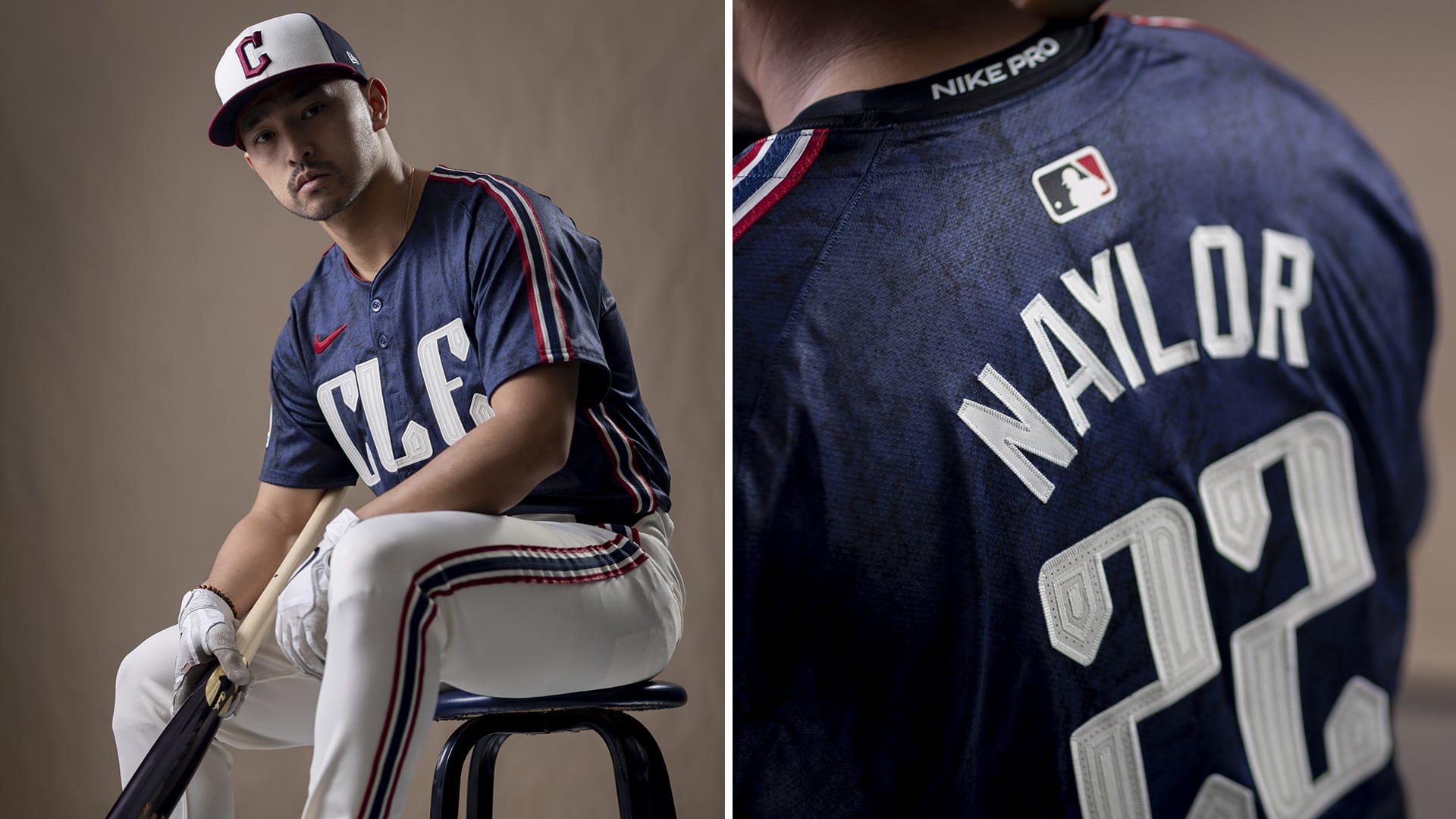 Photos of Steven Kwan and Josh Naylor in the Guardians' new City Connect uniforms