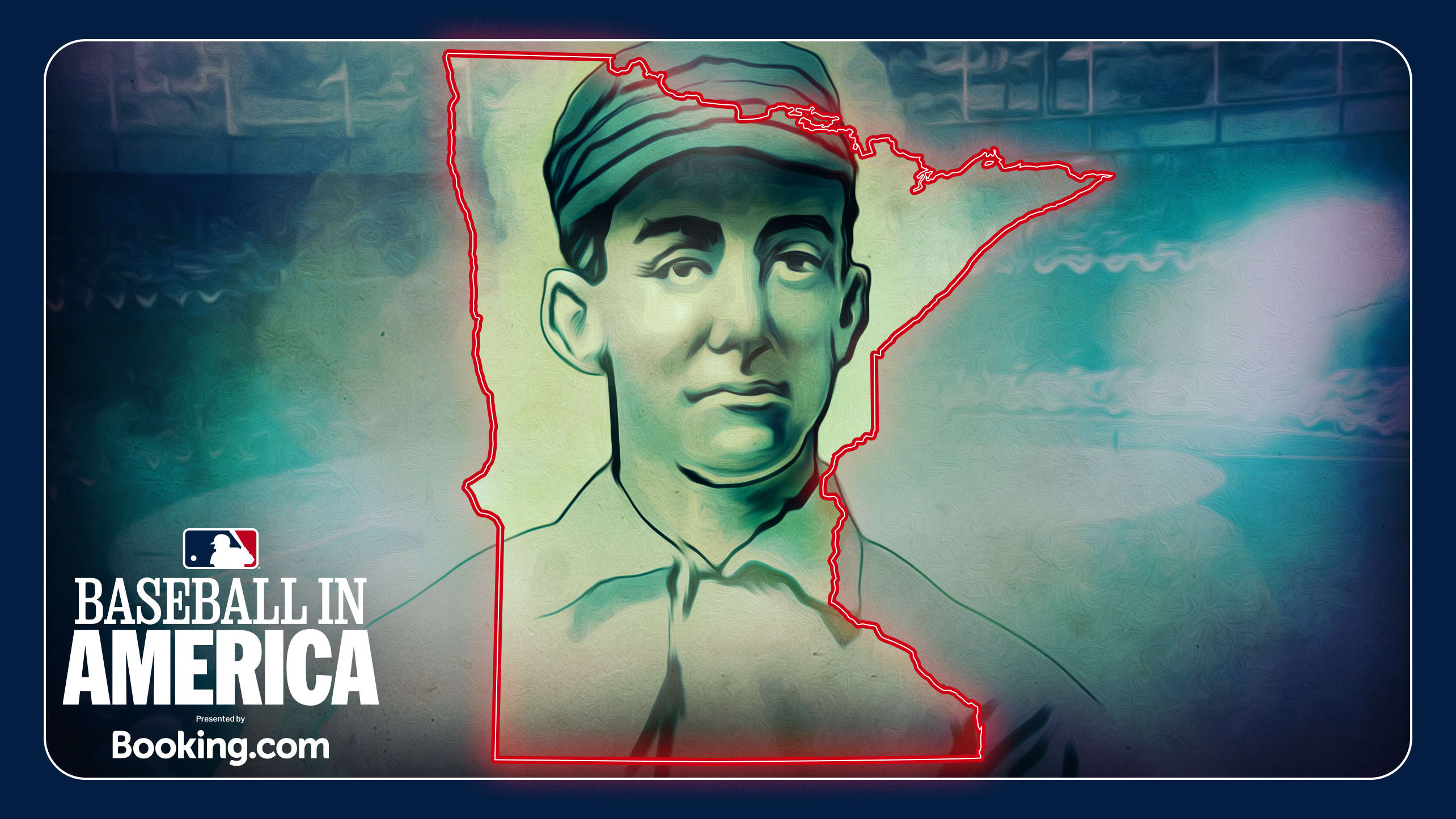 An image of Moonlight Graham within an outline of the state of Minnesota