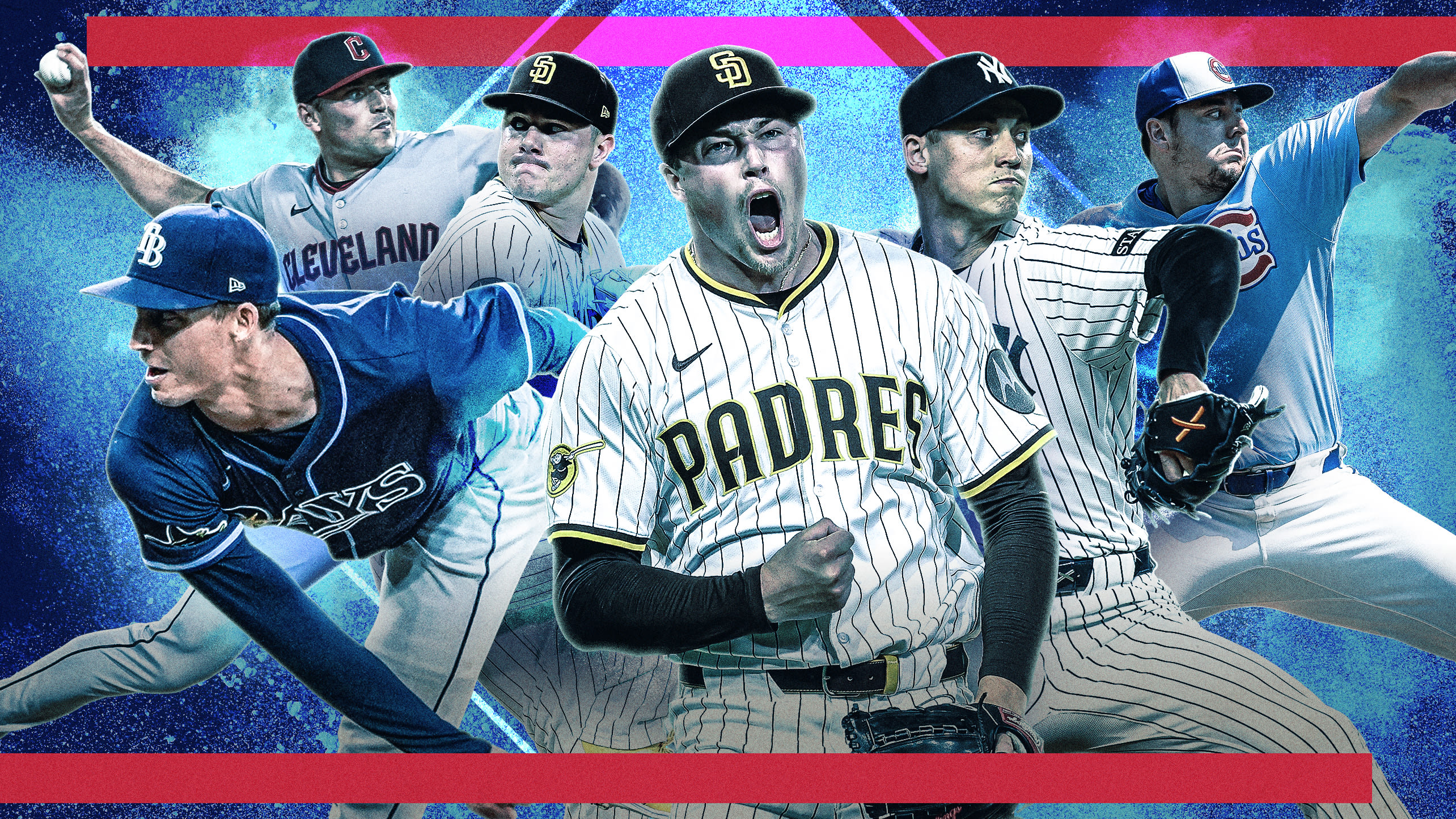 Griffin Jax, Cade Smith, Adrian Morejon, Mason Miller, Luke Weaver and Brad Keller