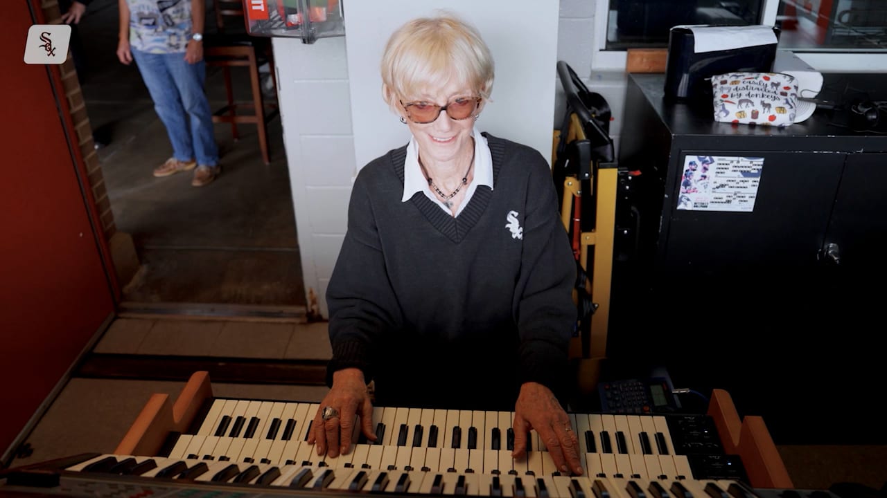 Nancy Faust playing the organ
