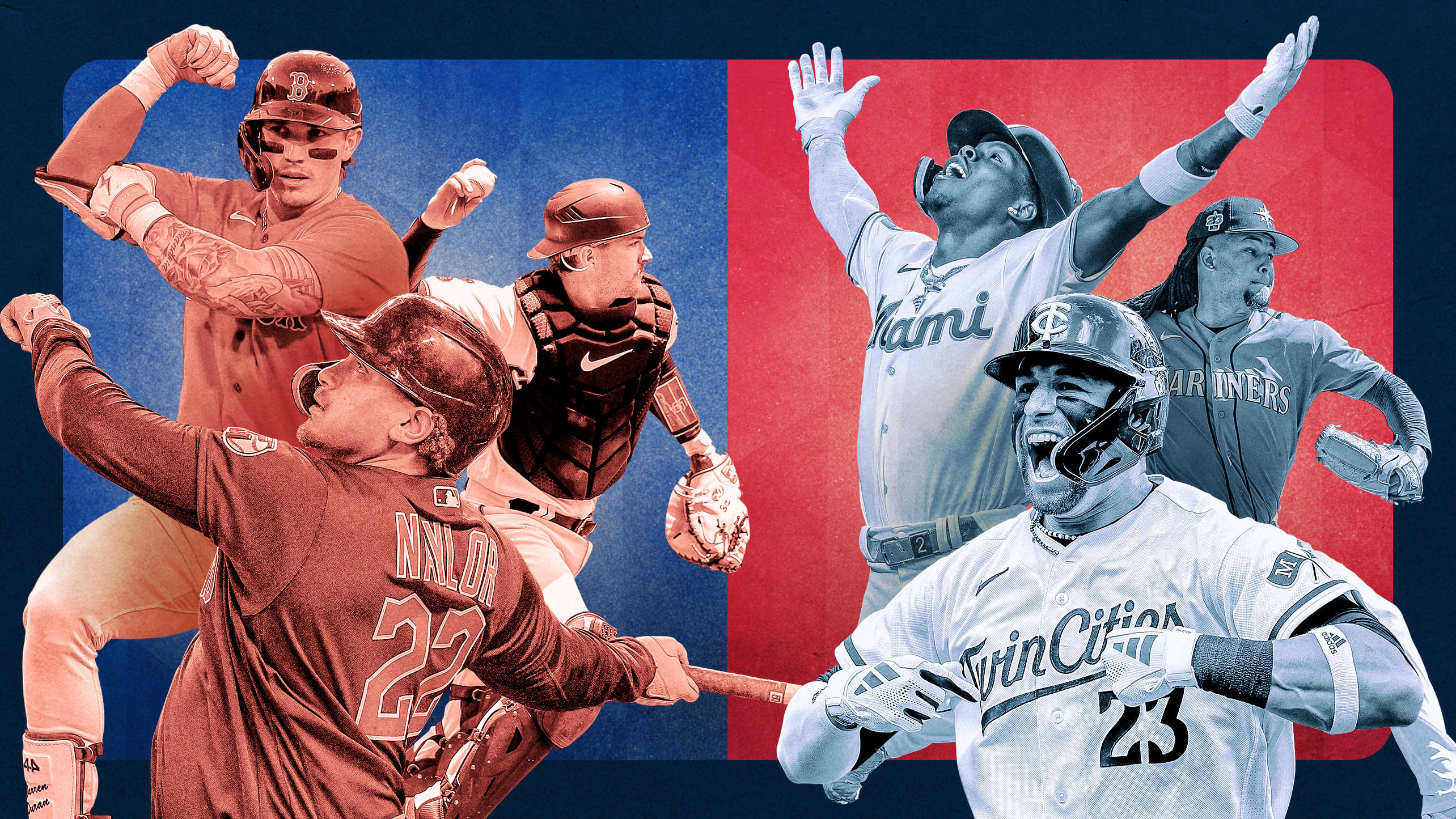 Jarren Duran, Josh Naylor, Patrick Bailey, Jazz Chisholm Jr., Royce Lewis and Luis Castillo