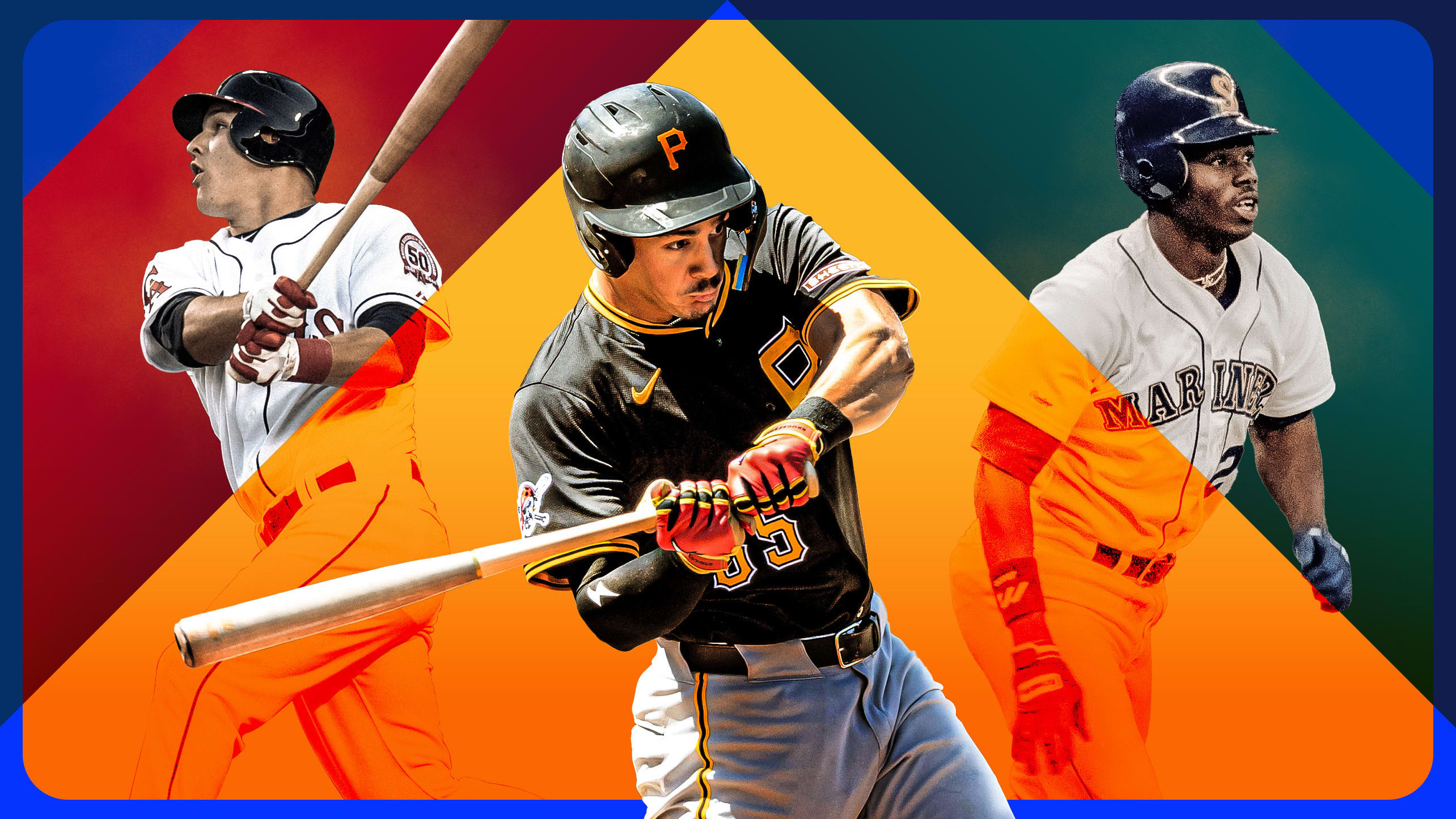 Mike Trout, Konnor Griffin and Ken Griffey Jr.