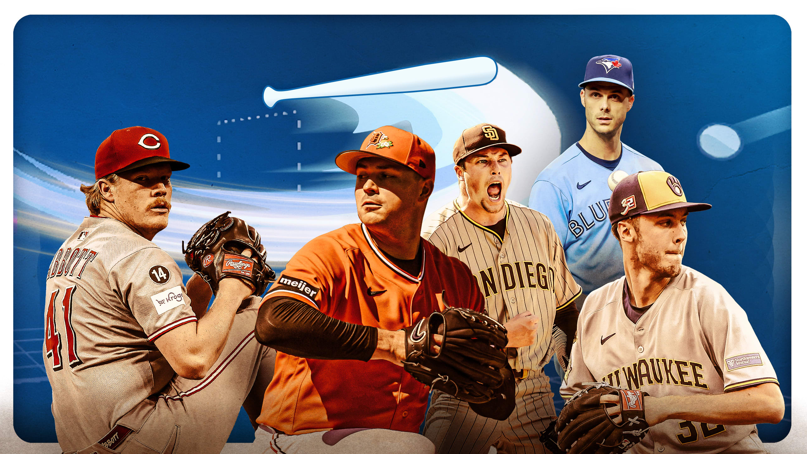 Andrew Abbott, Tarik Skubal, Mason Miller, Tyler Rogers and Jacob Misiorowski