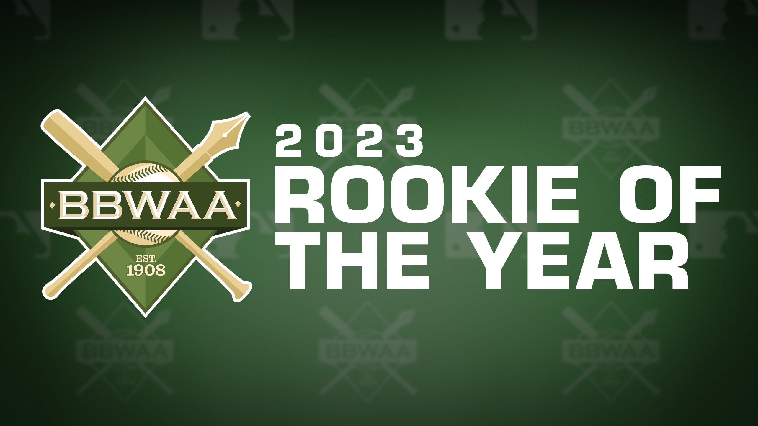 The BBWAA logo with the words 2023 Rookie of the Year