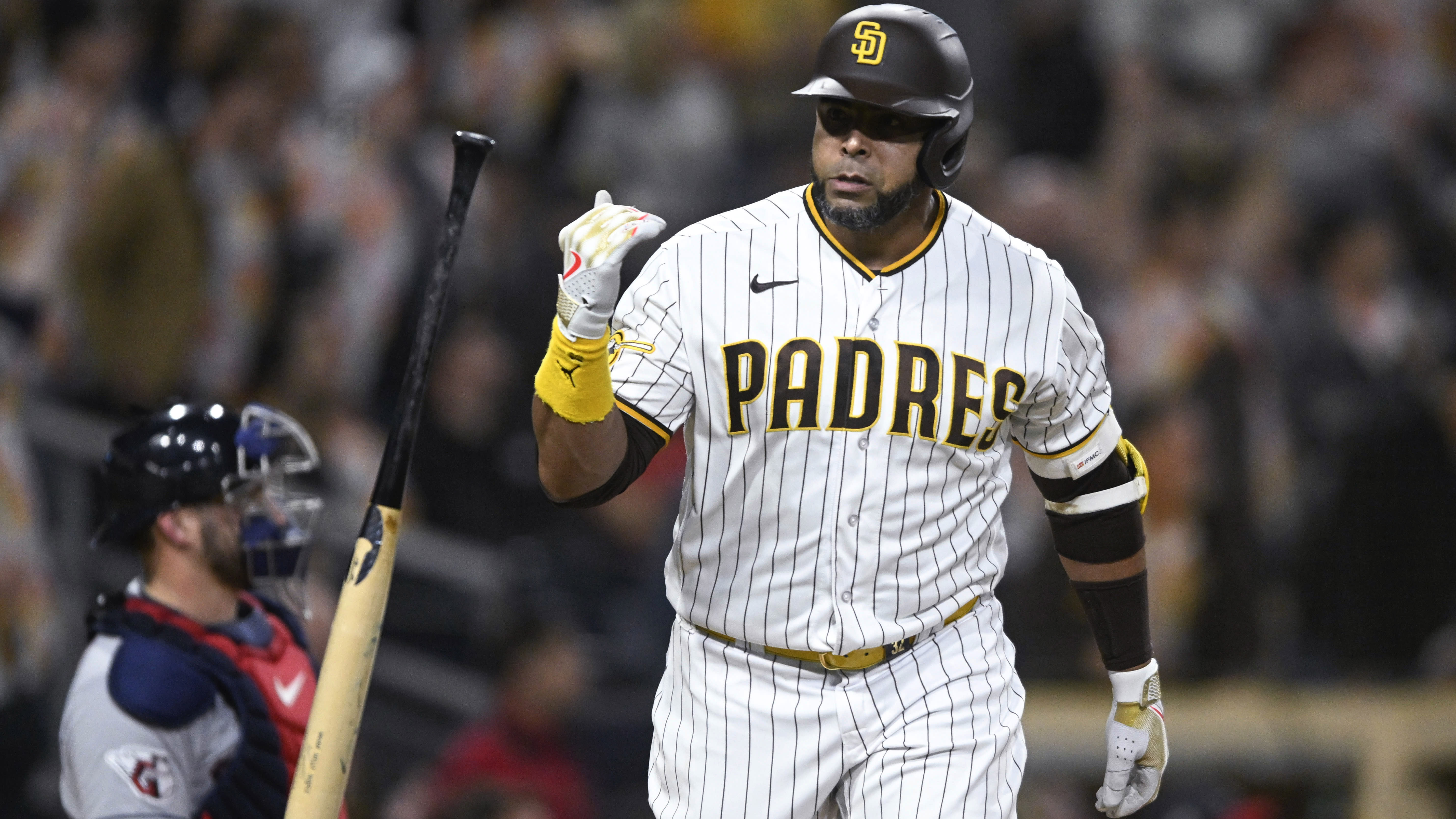 Nelson Cruz tosses his bat aside after hitting a home run