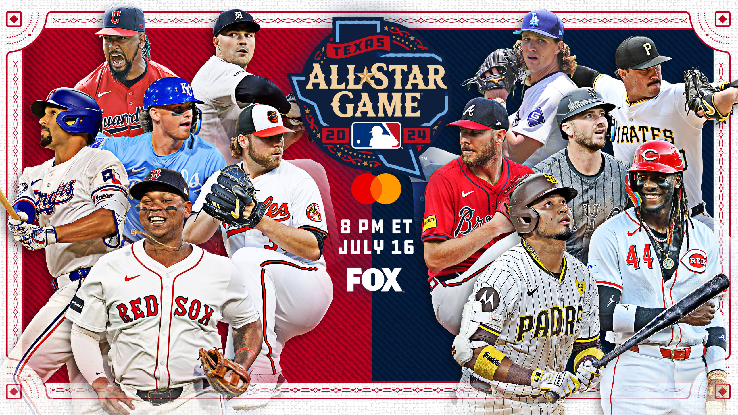 Images of 12 players with the All-Star Game logo