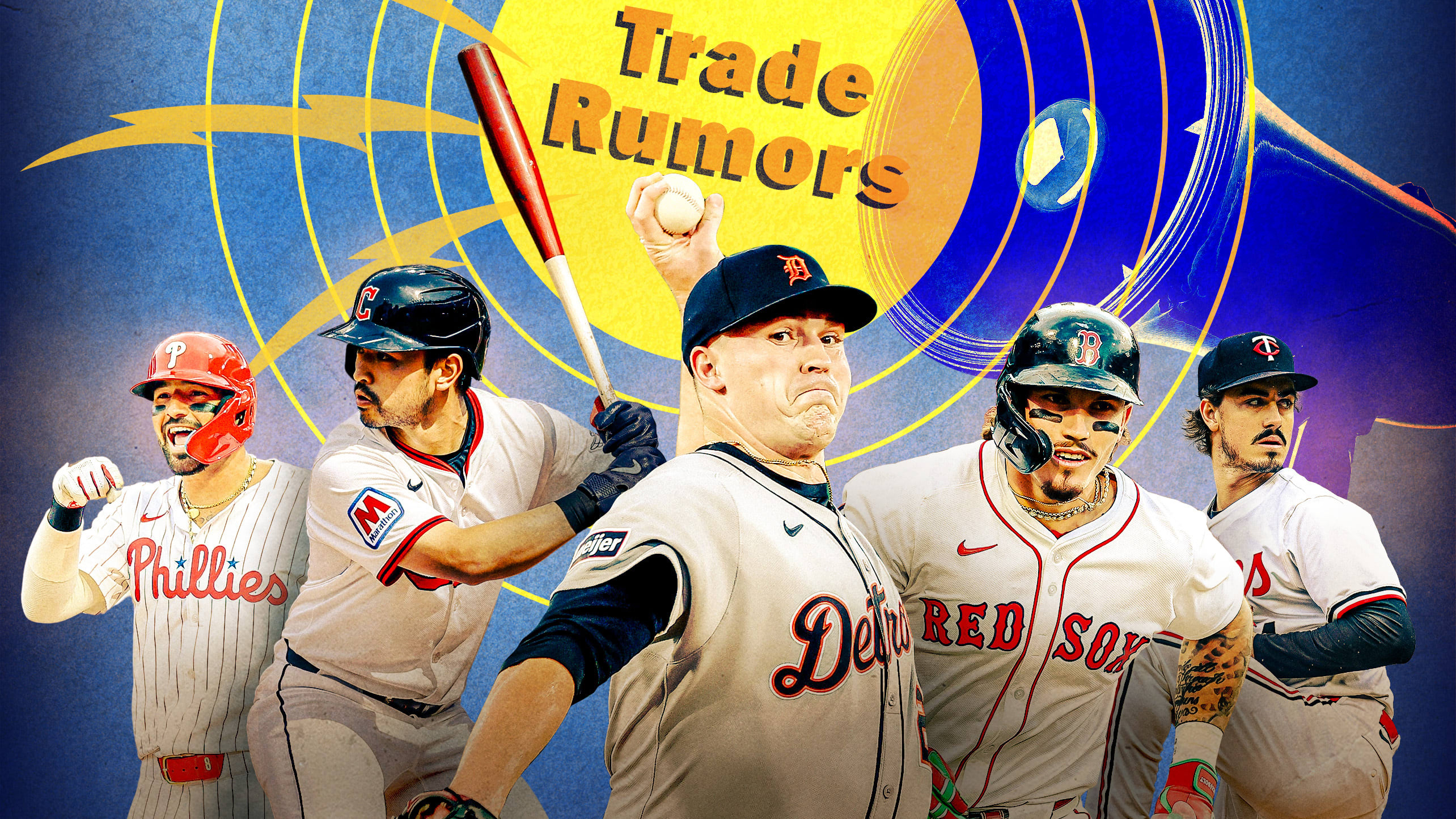 Nick Castellanos, Steven Kwan, Tarik Skubal, Jarren Duran and Joe Ryan