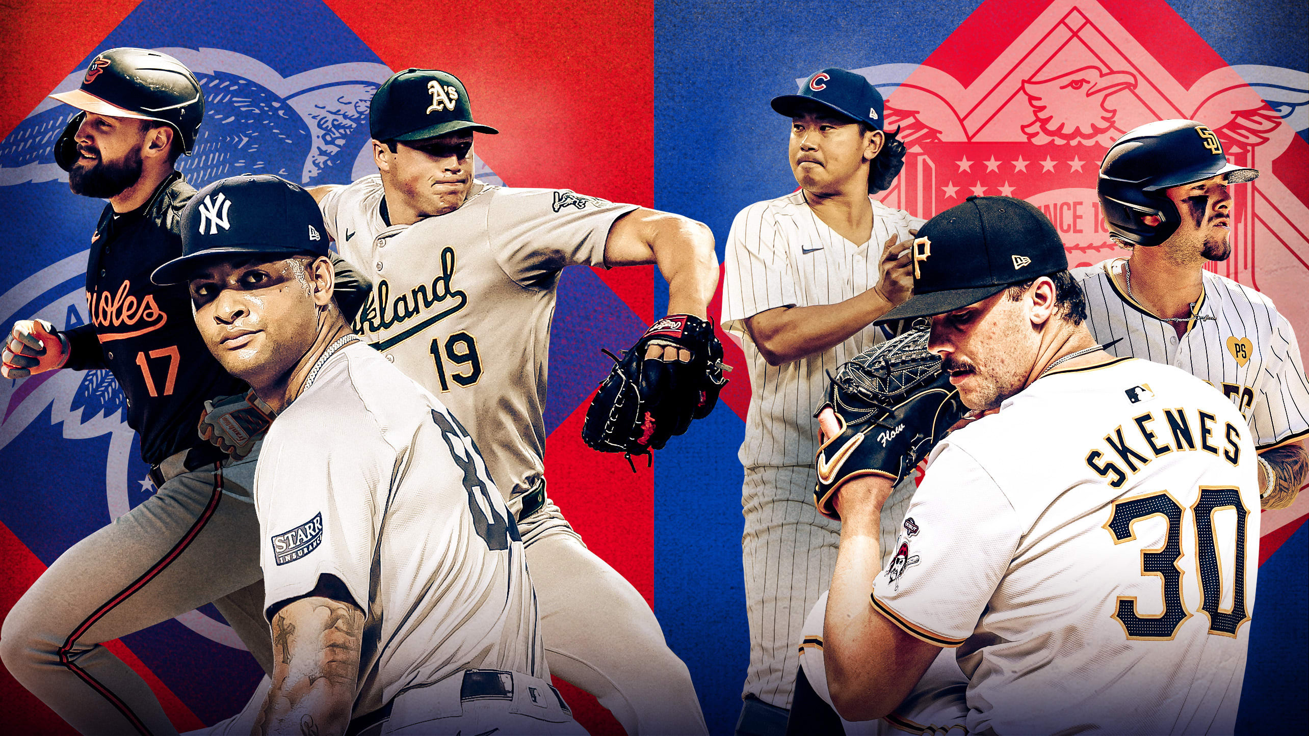 Colton Cowser, Luis Gil, Mason Miller, Shoto Imanaga, Paul Skenes and Jackson Merrill