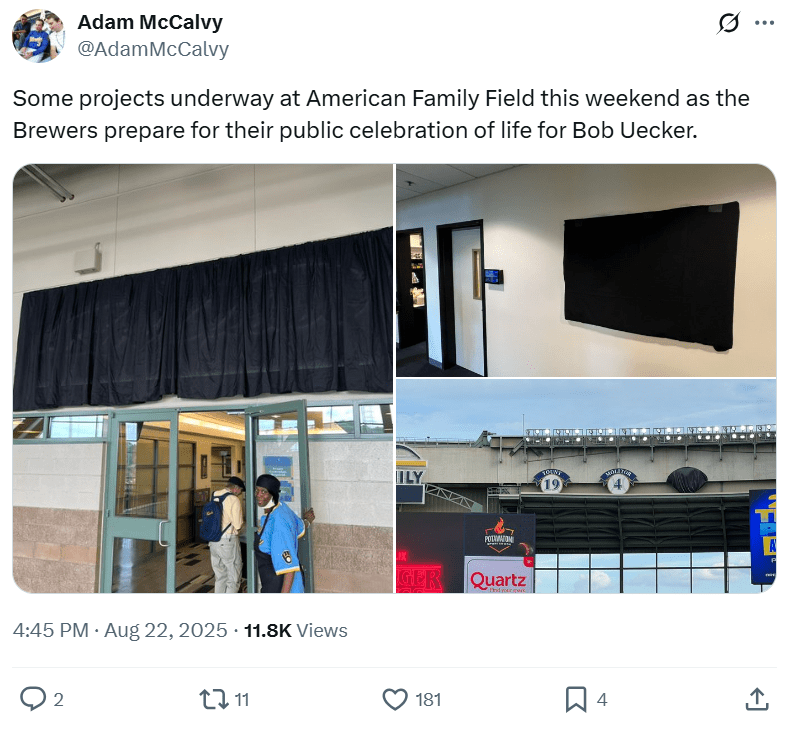 Brewers prepare for Bob Uecker celebration