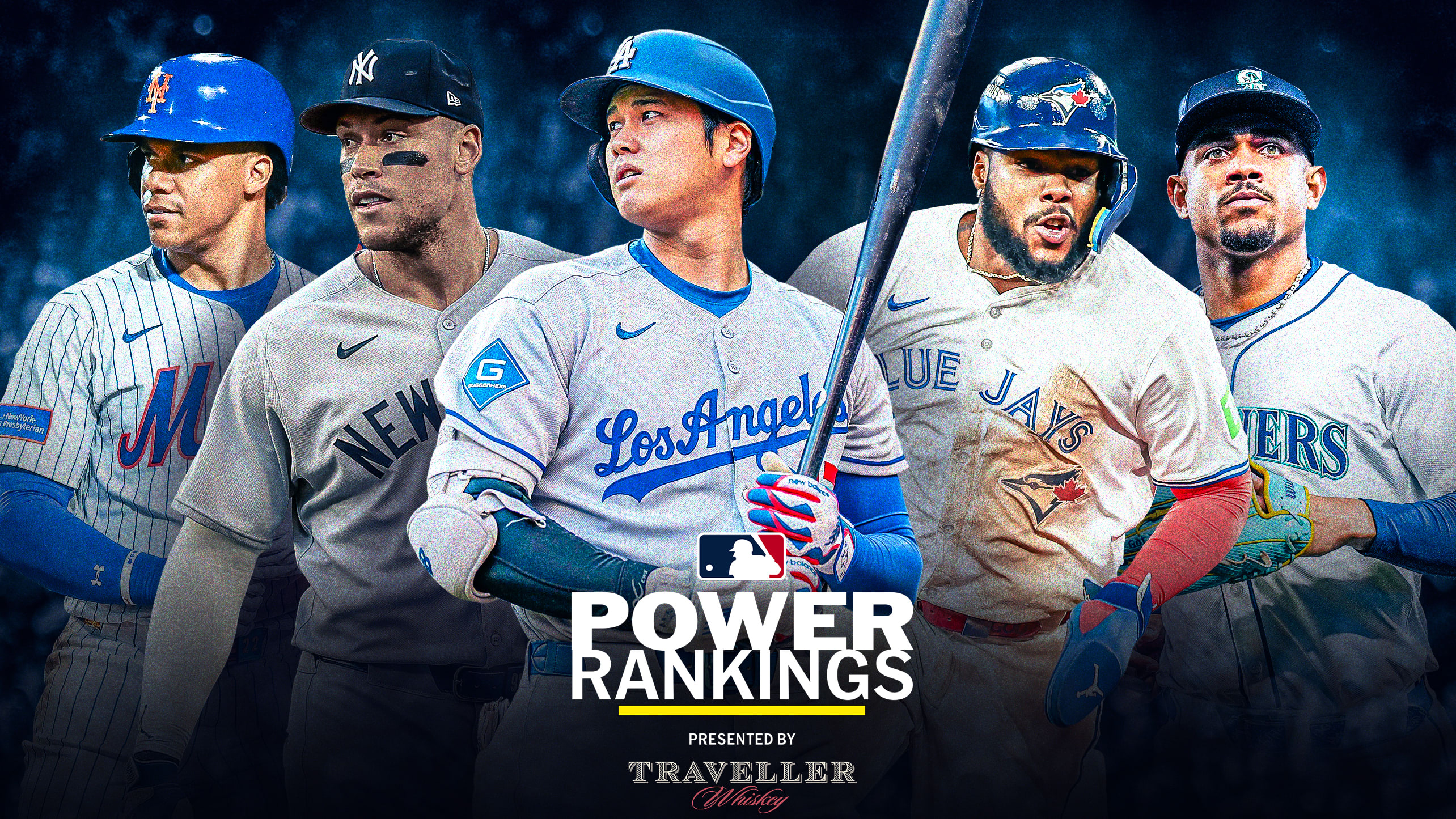 Juan Soto, Aaron Judge, Shohei Ohtani, Vladimir Guerrero Jr. and Julio Rodríguez 
